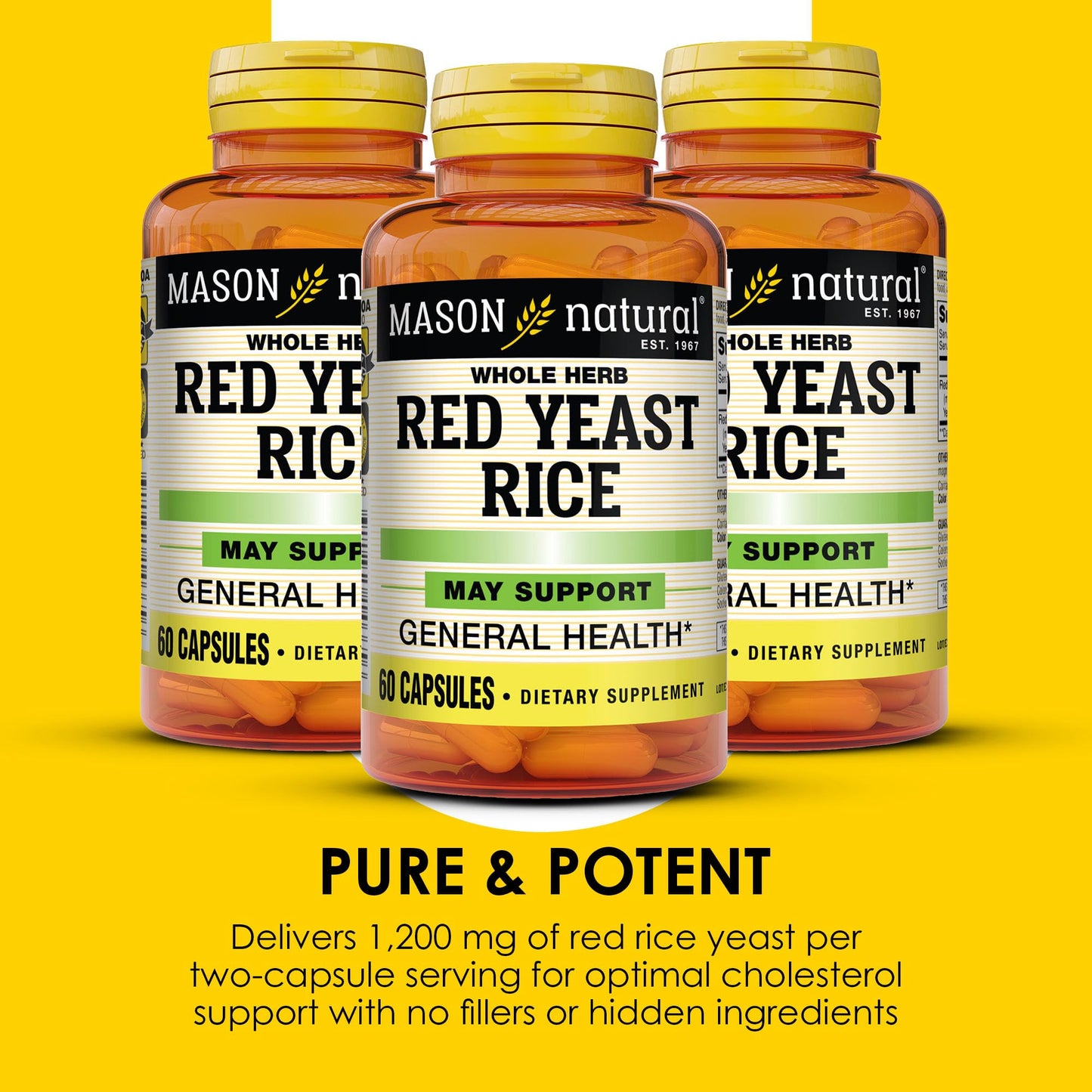 Mason Natural Red Yeast Rice Capsules, 180 Count