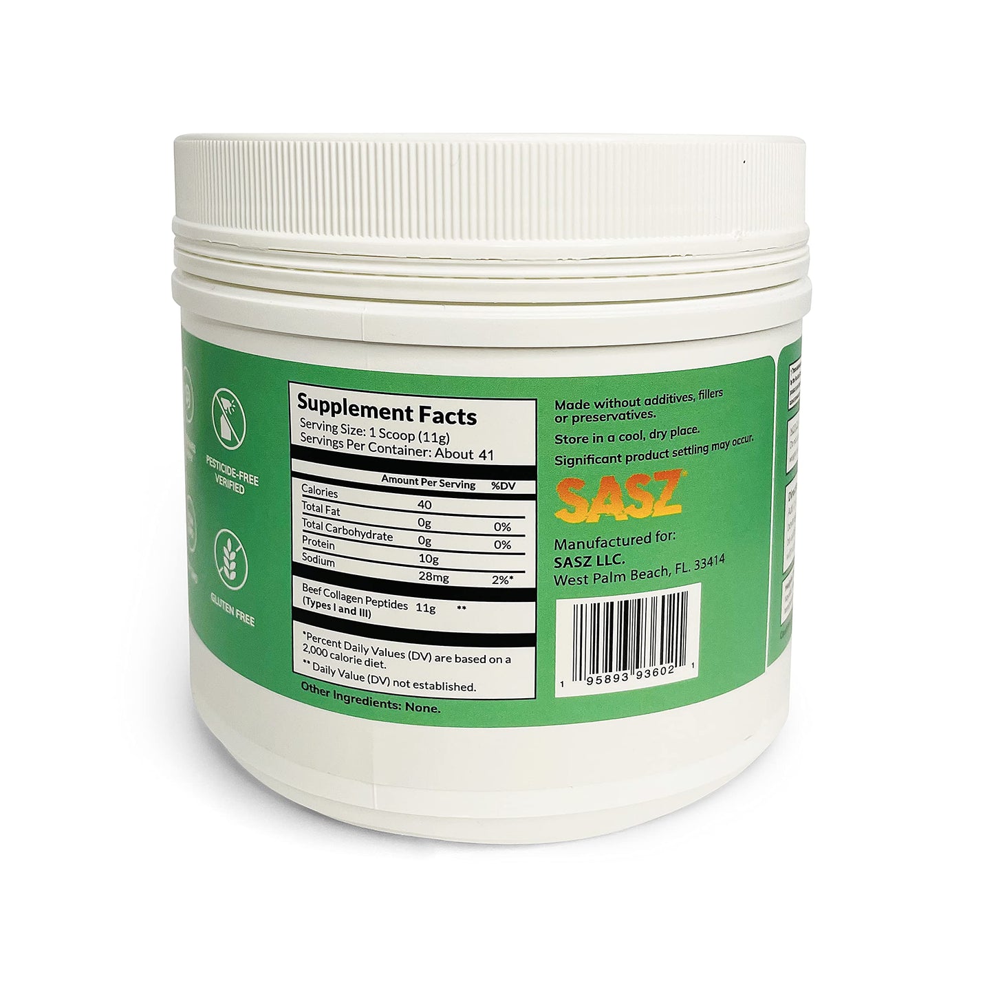 SASZ Hydrolyzed Bovine Collagen Peptides Powder 16