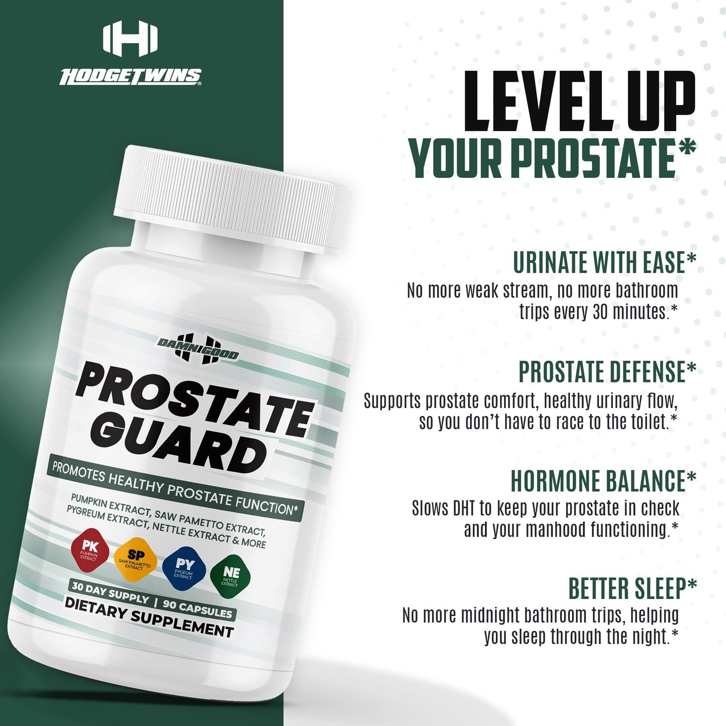 DAMN GOOD The Hodge Twins Prostate Guard Capsules, 90 Count