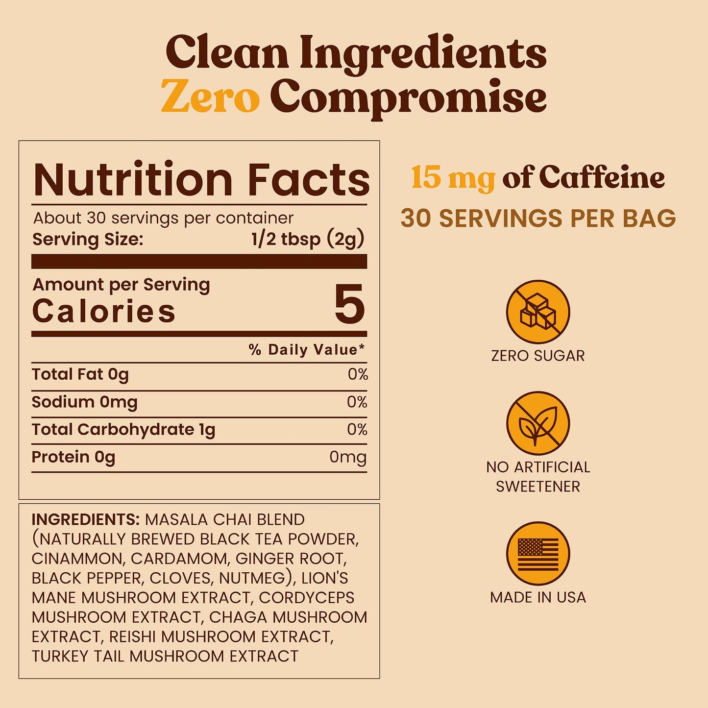 Inner Elevate Mushroom Chai Powder 6.9 Ounce