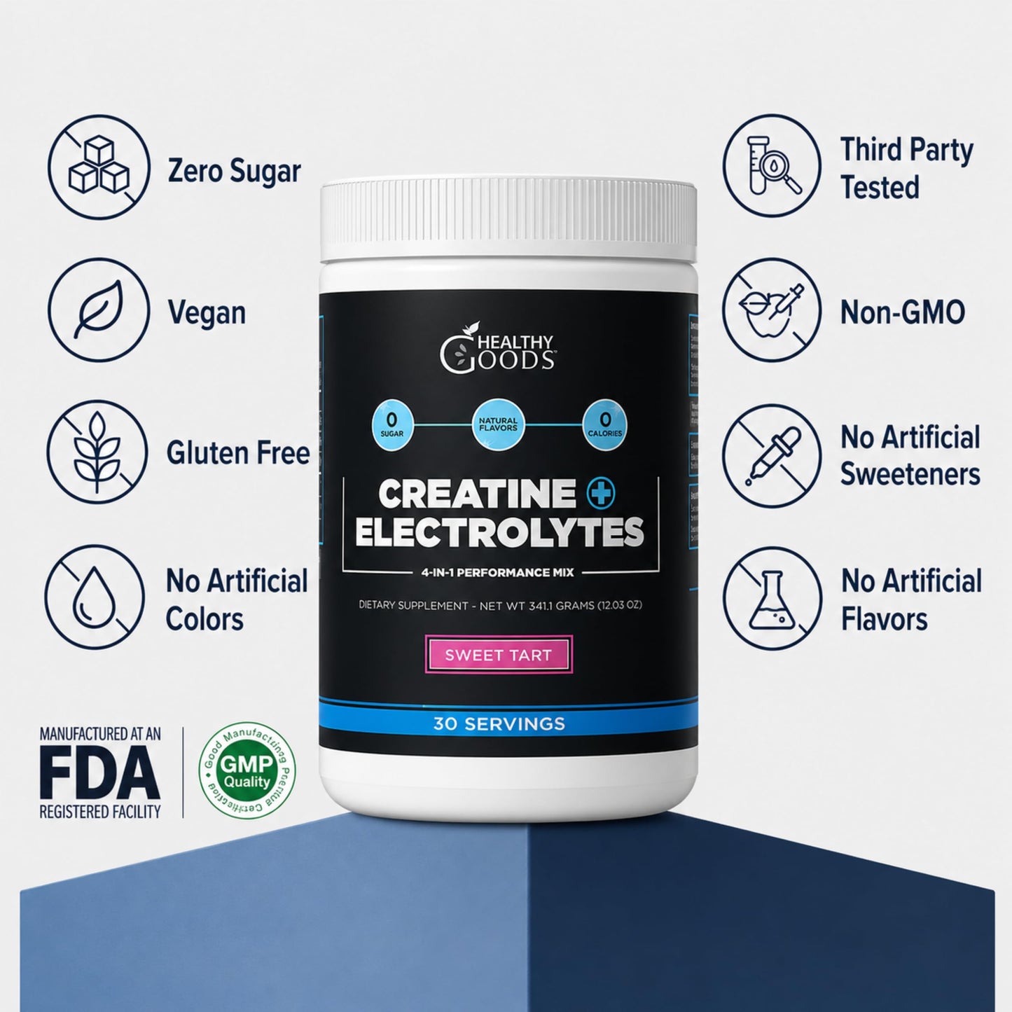 Healthy Goods Creatine Plus Electrolytes Powder, Creatine Monohydrate With Electrolytes, 12.03 Ounce