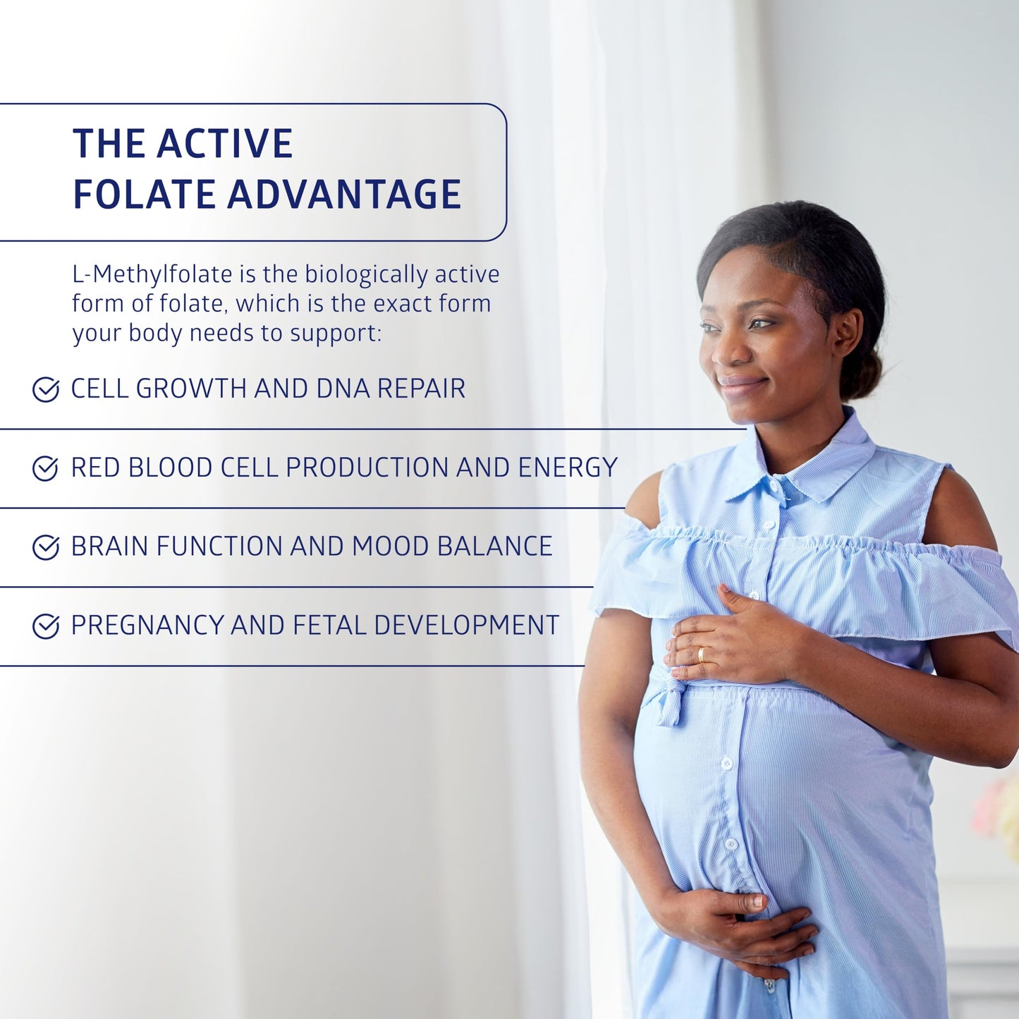 Number One Nutrition Premium L-Methylfolate 12.75MG, Extra Strength 5-MTHF Active Methylfolate Supplement for Energy and Cognitive Support, Gluten-Free and Non-GMO, 120 Capsules
