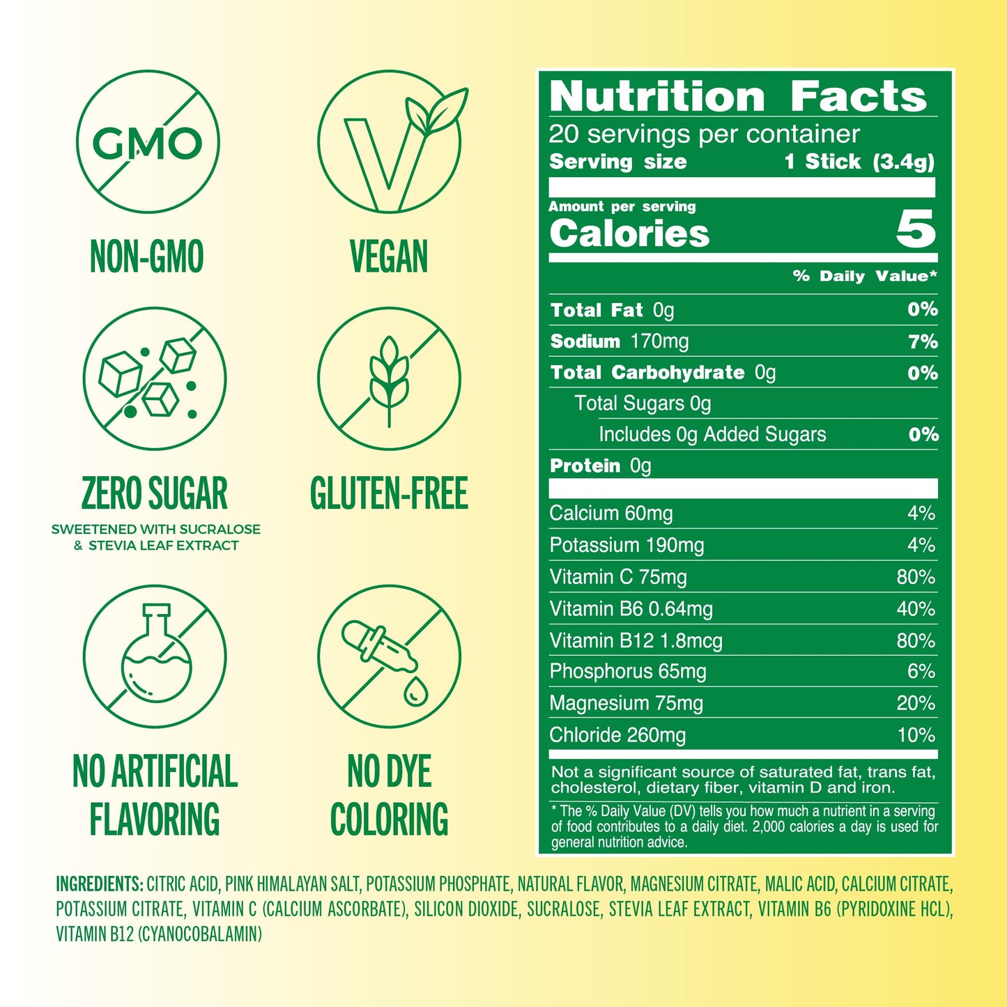 TREVI Electrolytes Powder Packets (2.4), Lemon Lime, 20 Servings