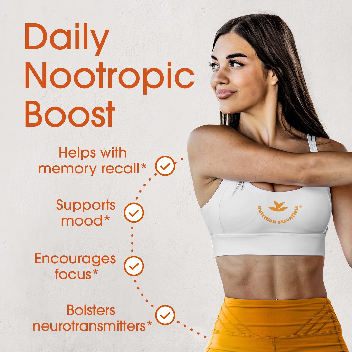 Nutrition Essentials Nootropic Brain Support Supplement Caffeine-Free Capsule 60 Count