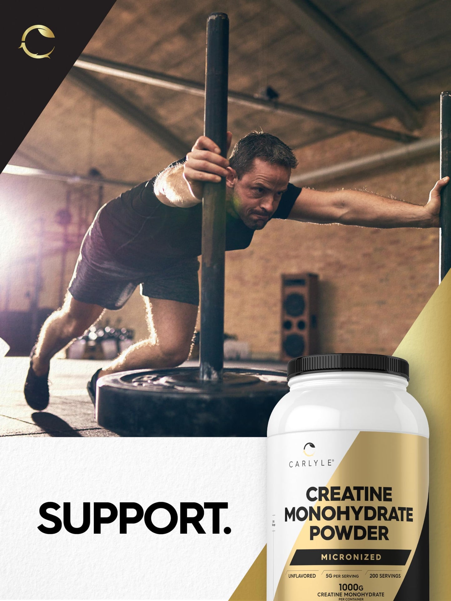Carlyle Creatine Monohydrate Powder 5000mg, 35.2