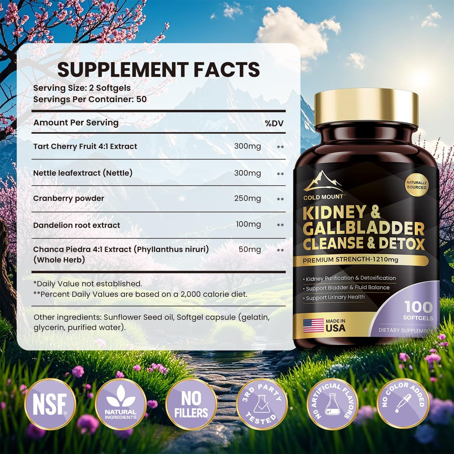 MEGNETA Kidney Cleanse Supplement Capsule 100 Count