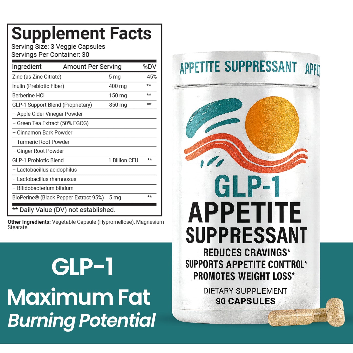 T-MODE GLP-1 Supplement & Weight Loss Capsule, 90 Count