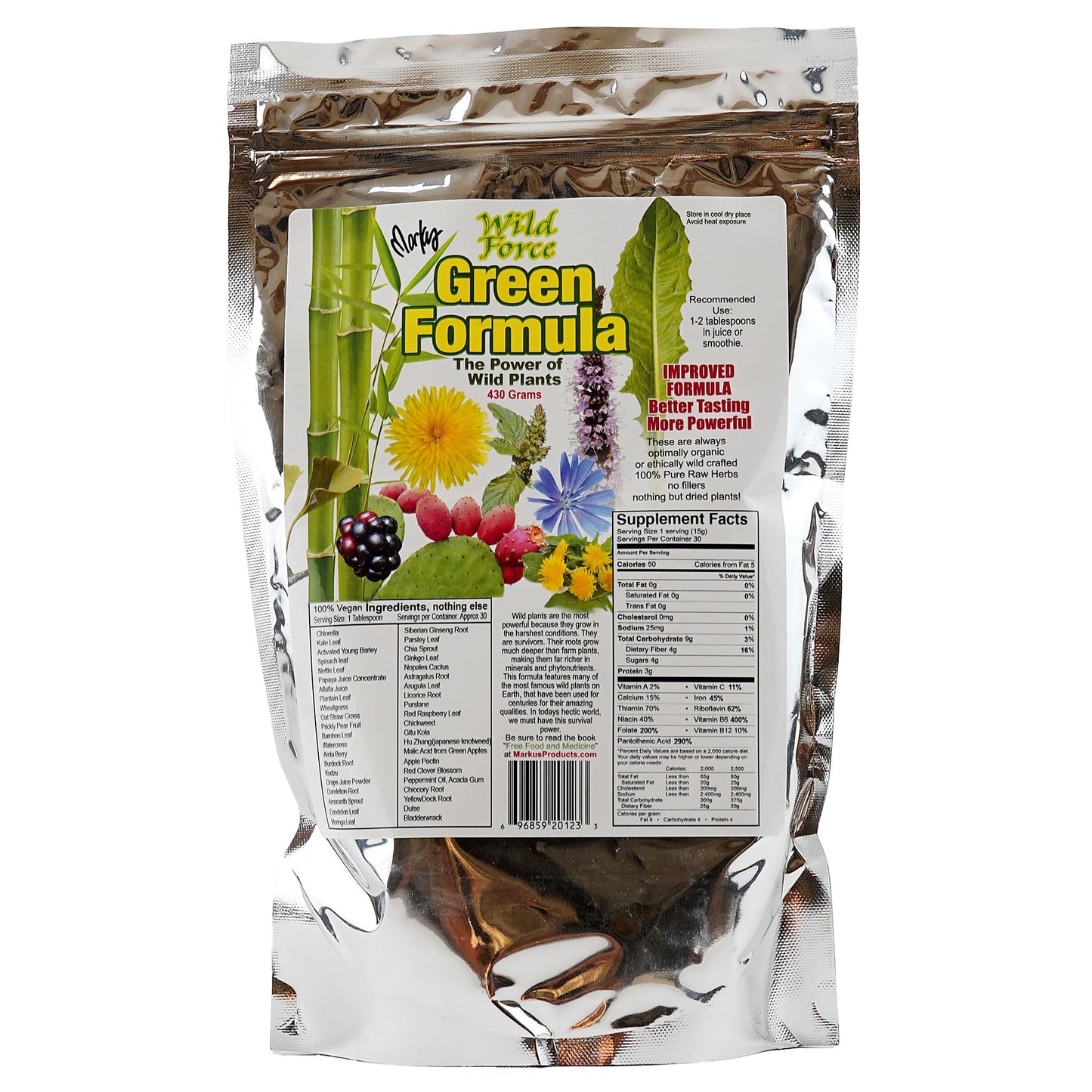 Wild Force Green Formula - Sweetend Powder 15.05 Ounce