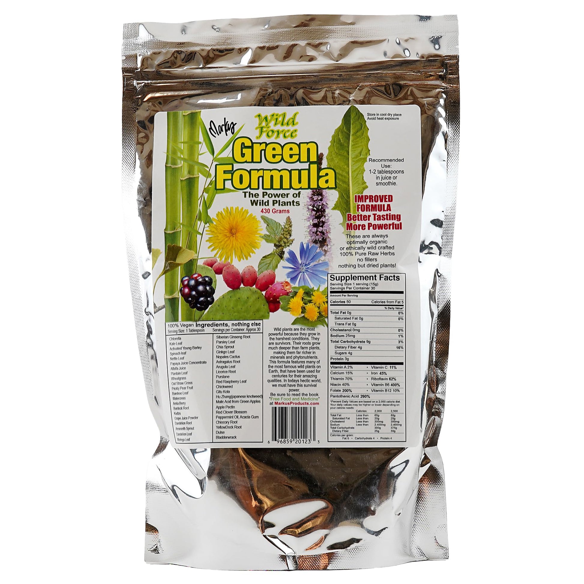 Wild Force Green Formula - Sweetend Powder 15.05 Ounce