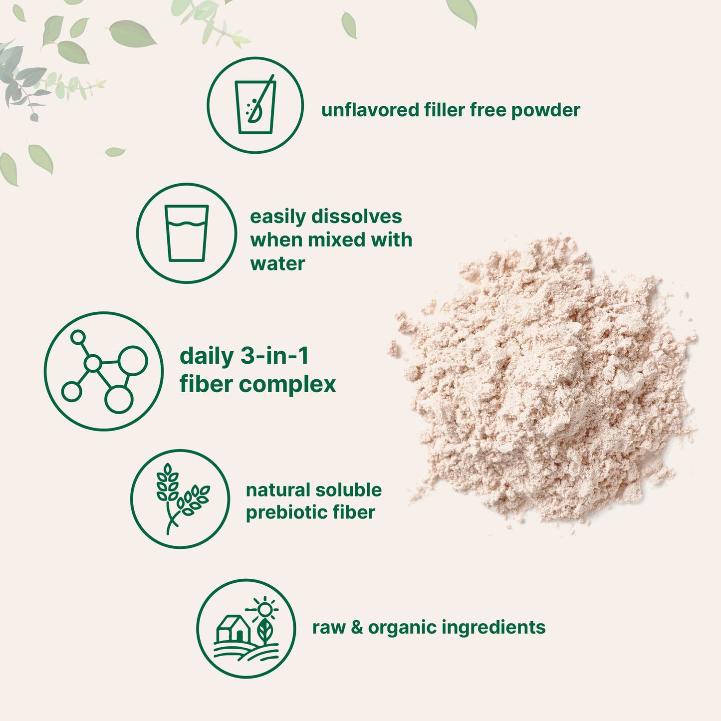 Micro Ingredients Organic Triple Fiber Powder & Women’s Probiotics 100 Billion CFU Veggie Capsules, 2 Pack