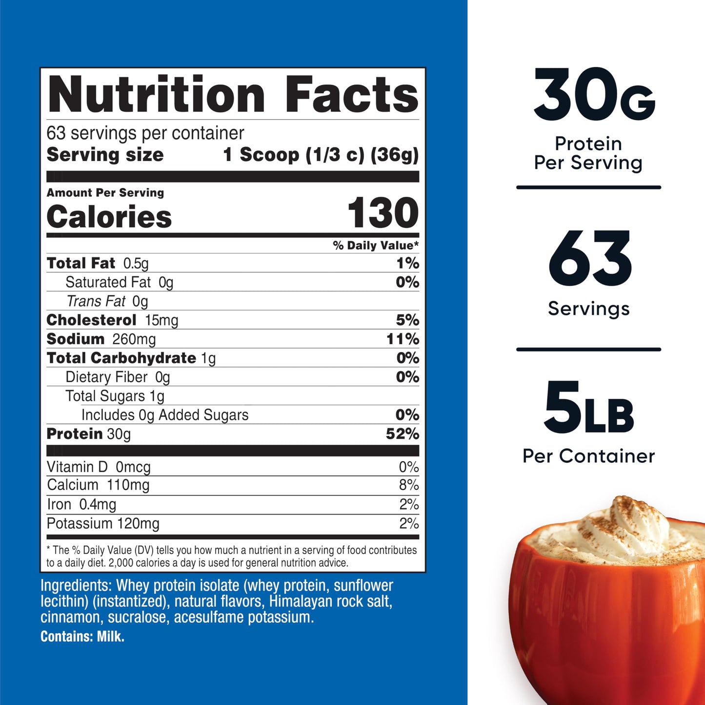 Nutricost Whey Protein Isolate Powder (Pumpkin Spice) 5 lb, 80 Servings