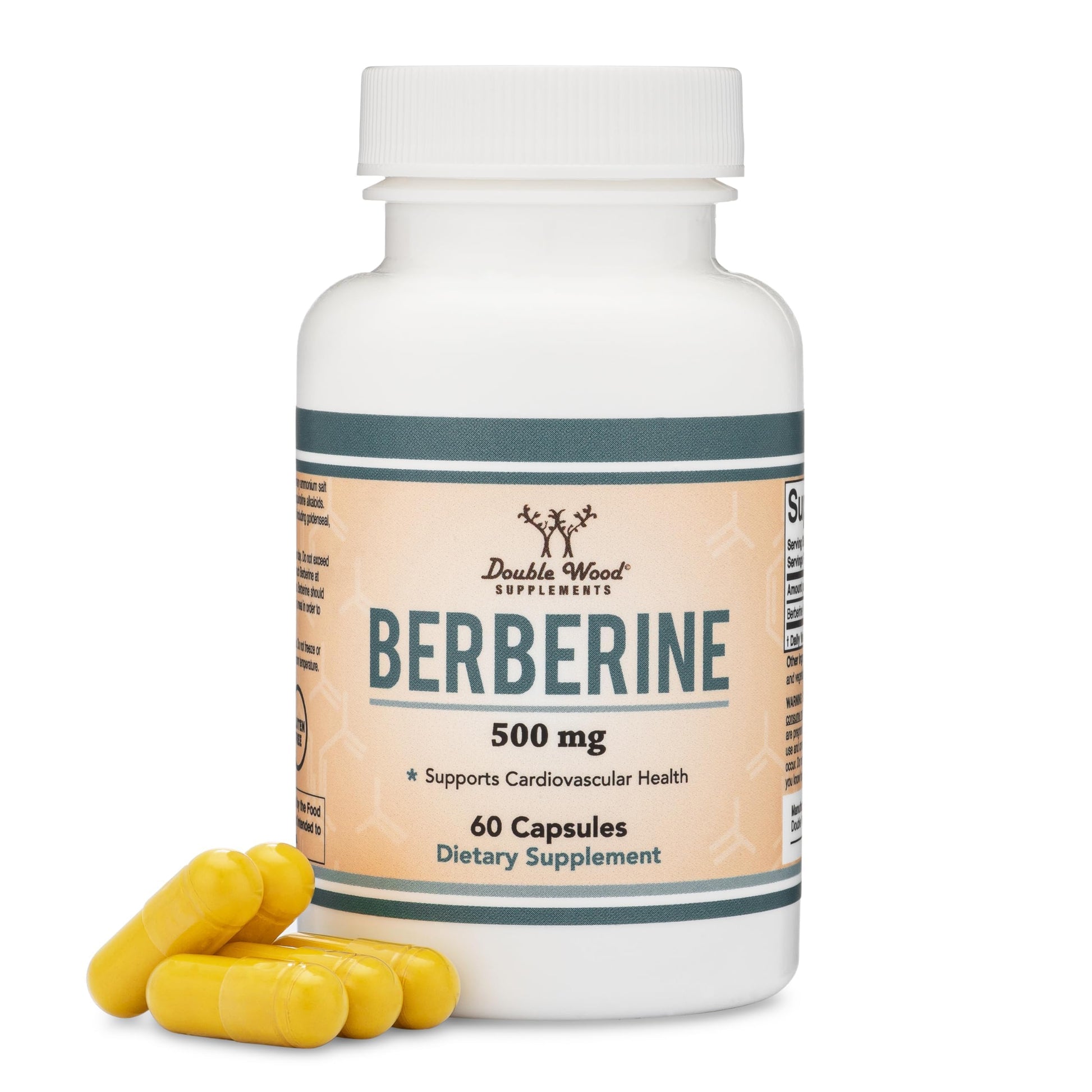 Double Wood Supplements Berberine HCl 500mg Capsules 60 Count