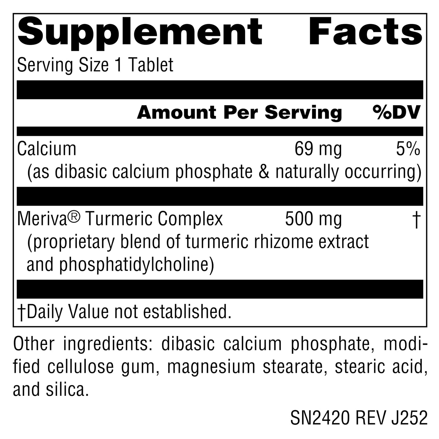 Source Naturals Turmeric with Meriva 500mg Tablet, 60 Tablets