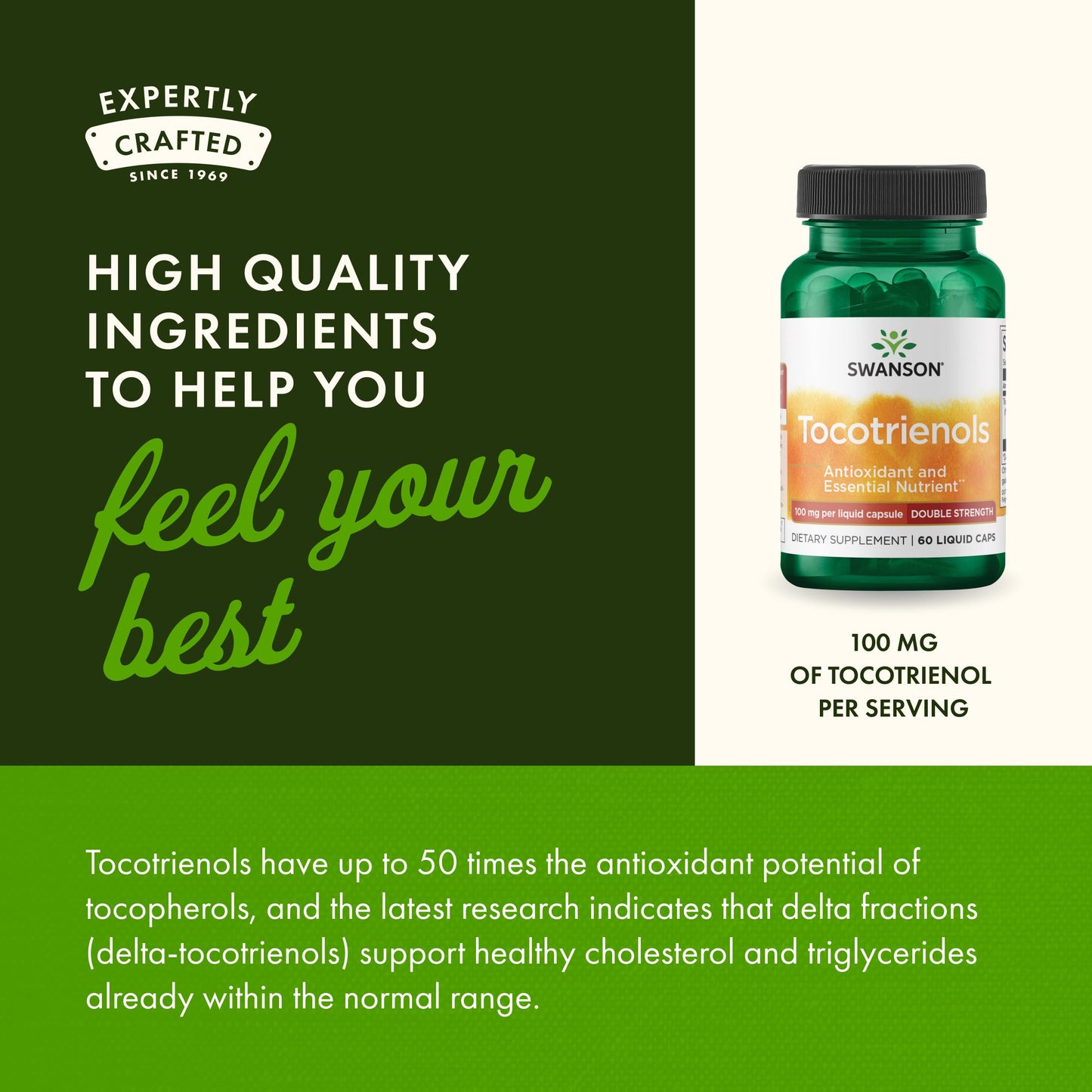 Swanson Double Strength Tocotrienols 100 mg Capsule, 60 Count