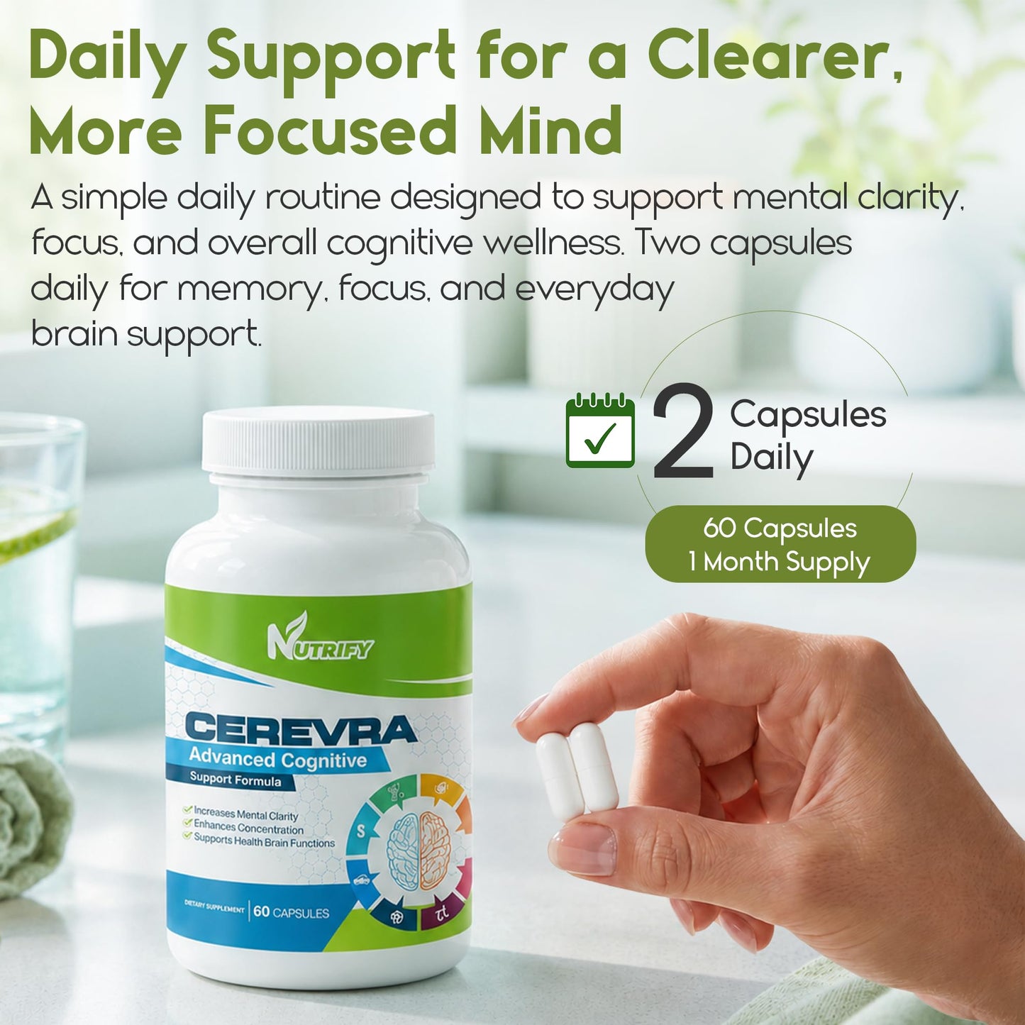 Generic Cerevra Powerful Nootropic Capsule, 60 Count
