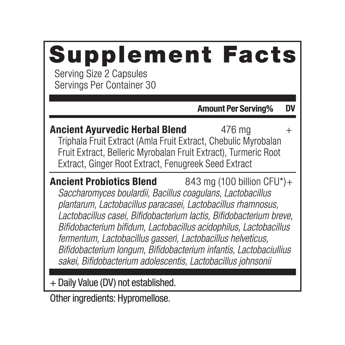 Ancient Nutrition Probiotics Ultimate 100 Billion CFUs*/Serving Digestive and Immune Support Gluten Free Ancient Superfoods Blend 60 Capsules