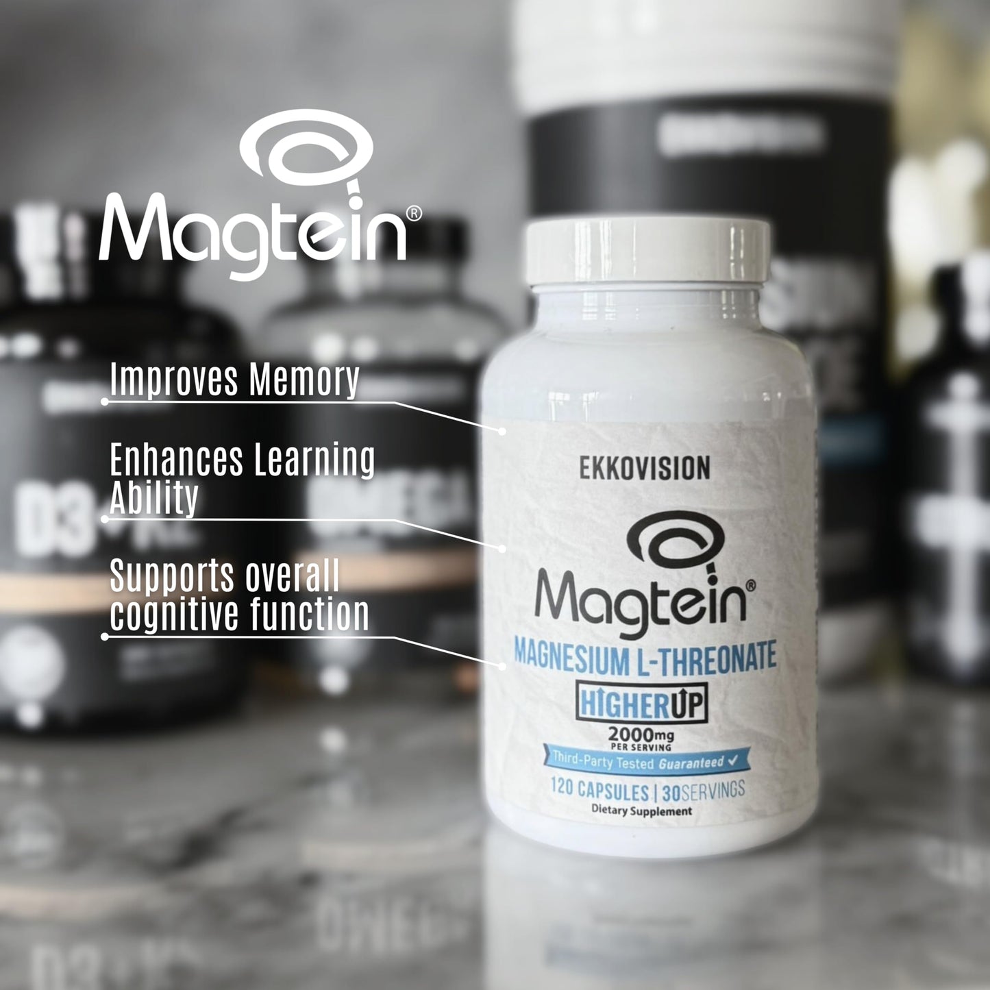 Ekkovision Magtein Magnesium L-Threonate Capsules 120 Count