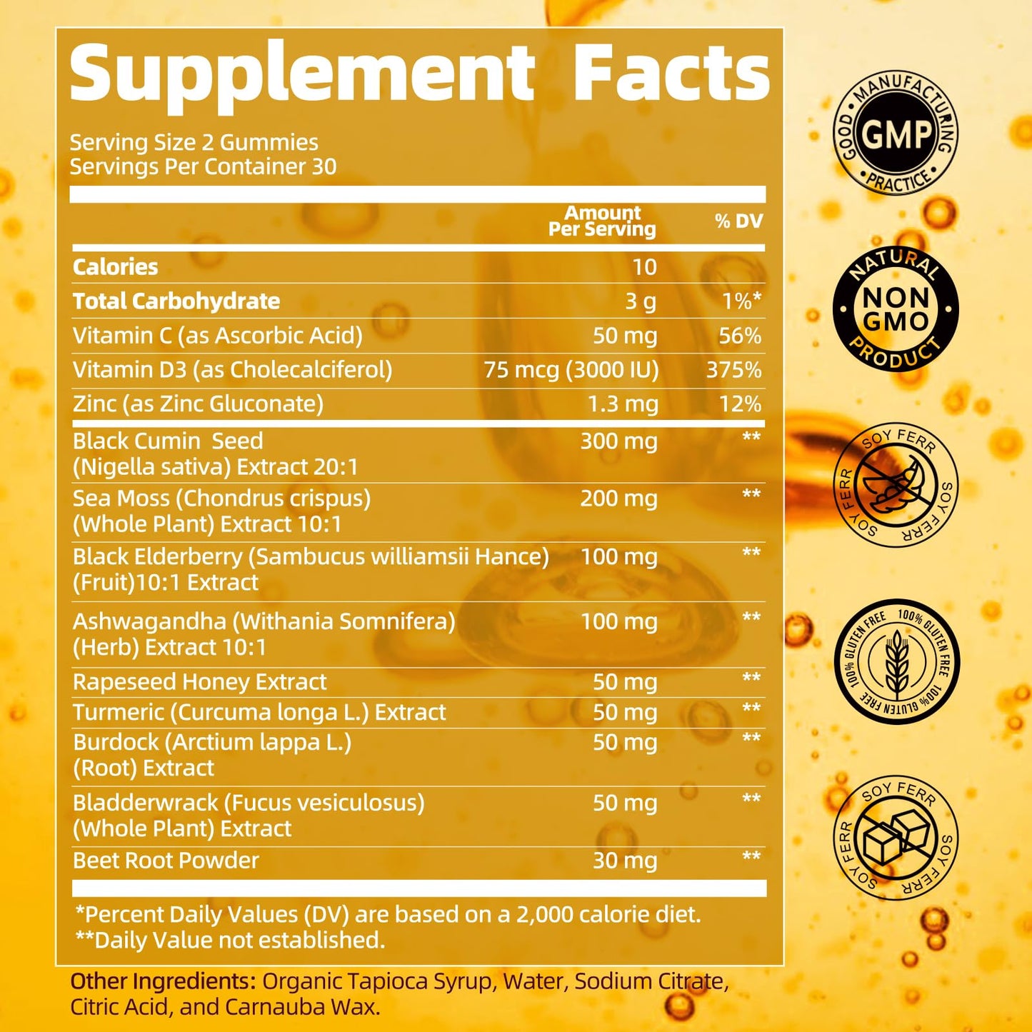 B BEWORTHS Black Seed Oil & Sea Moss Gummies 120 Count