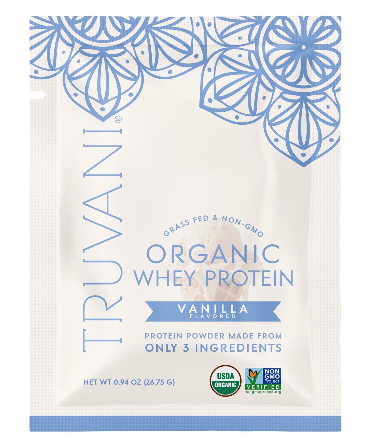 Truvani Organic Whey Protein Powder Vanilla 0.94 oz
