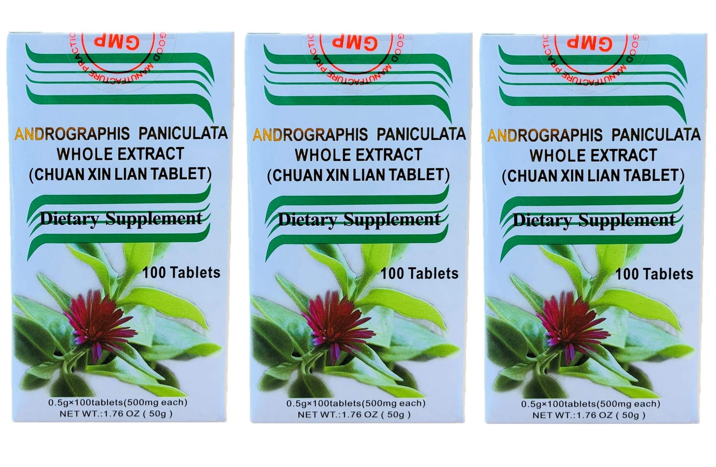 HerbsGreen Chuan Xin Lian Andrographis Whole Extract Tablets, Extra Strength 500mg, 300 Tablets