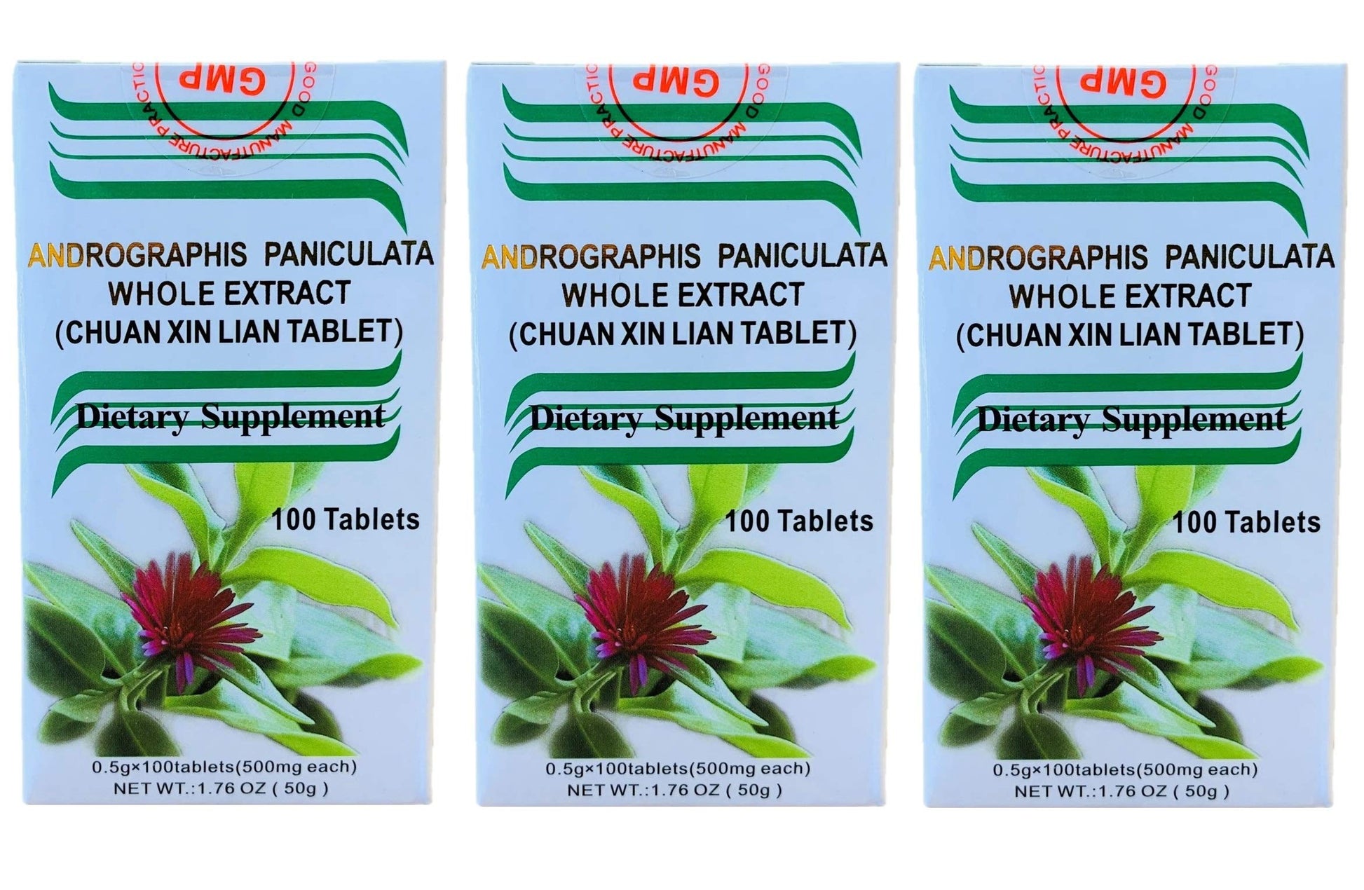 HerbsGreen Chuan Xin Lian Andrographis Whole Extract Tablets, Extra Strength 500mg, 300 Tablets