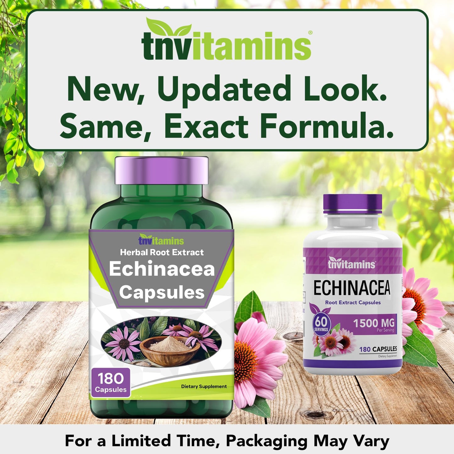 tnvitamins Echinacea Capsules, 180 Capsules