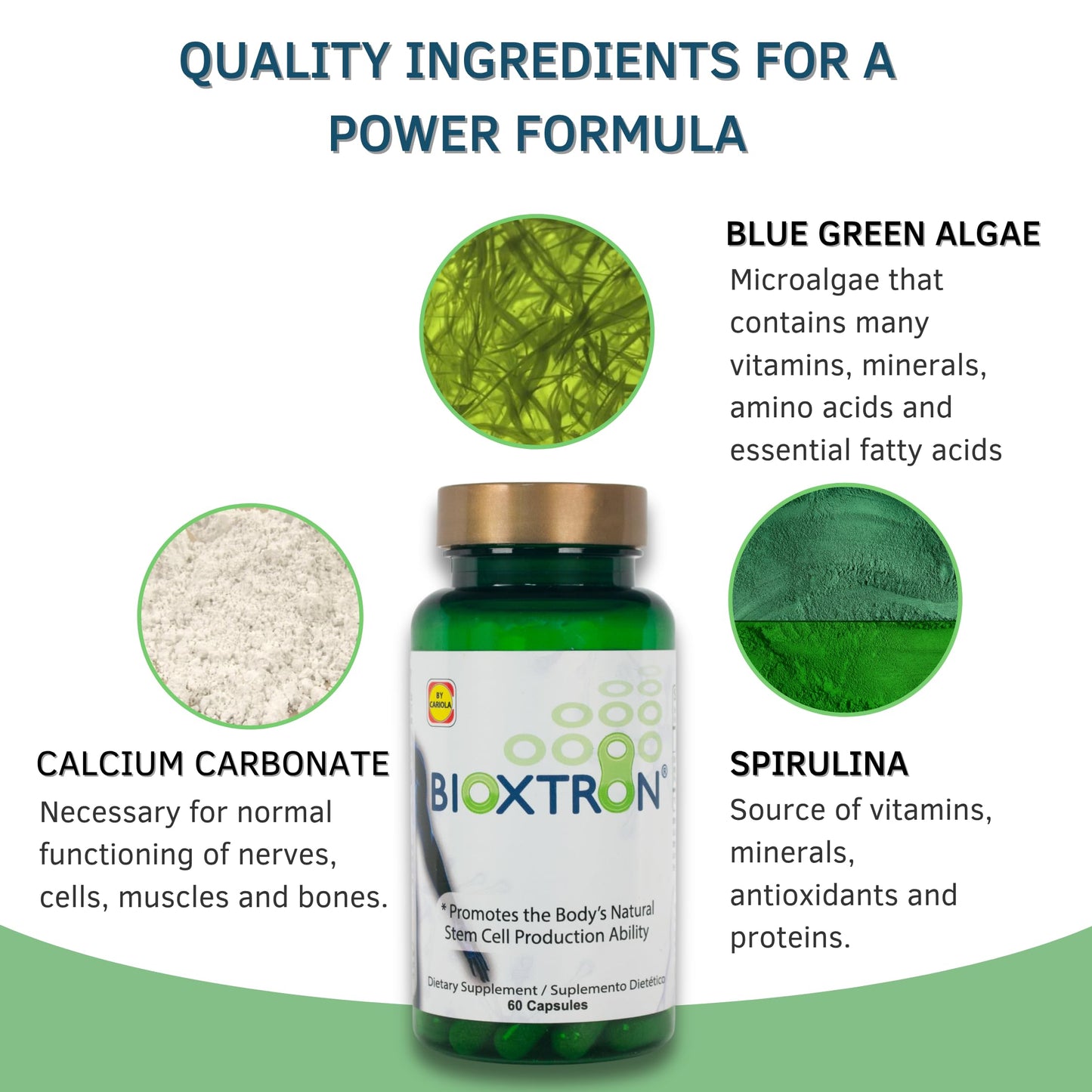 Bioxtron Natural AFA Stem Cell Supplement Capsules 180 Count