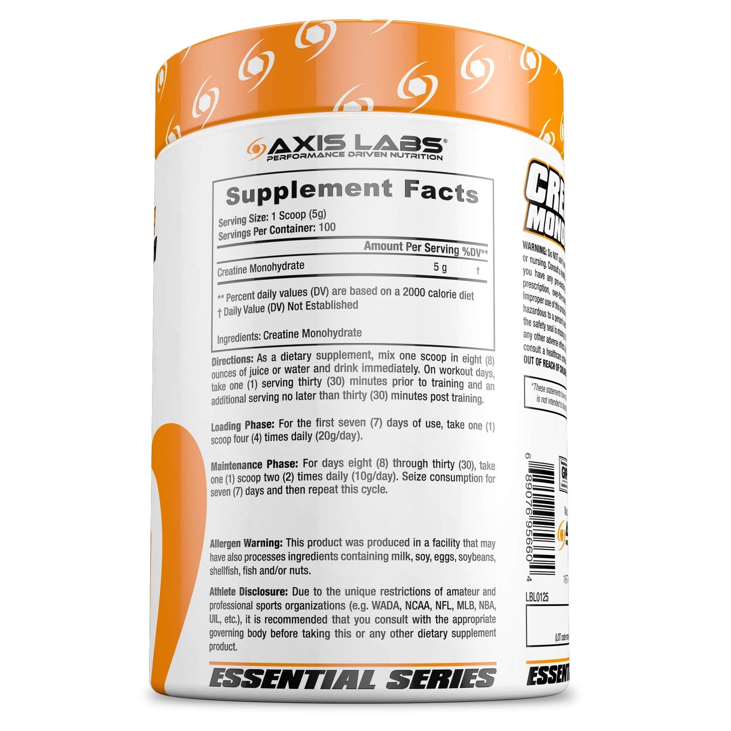 Axis Labs Micronized Creatine Monohydrate Powder 17.637 oz