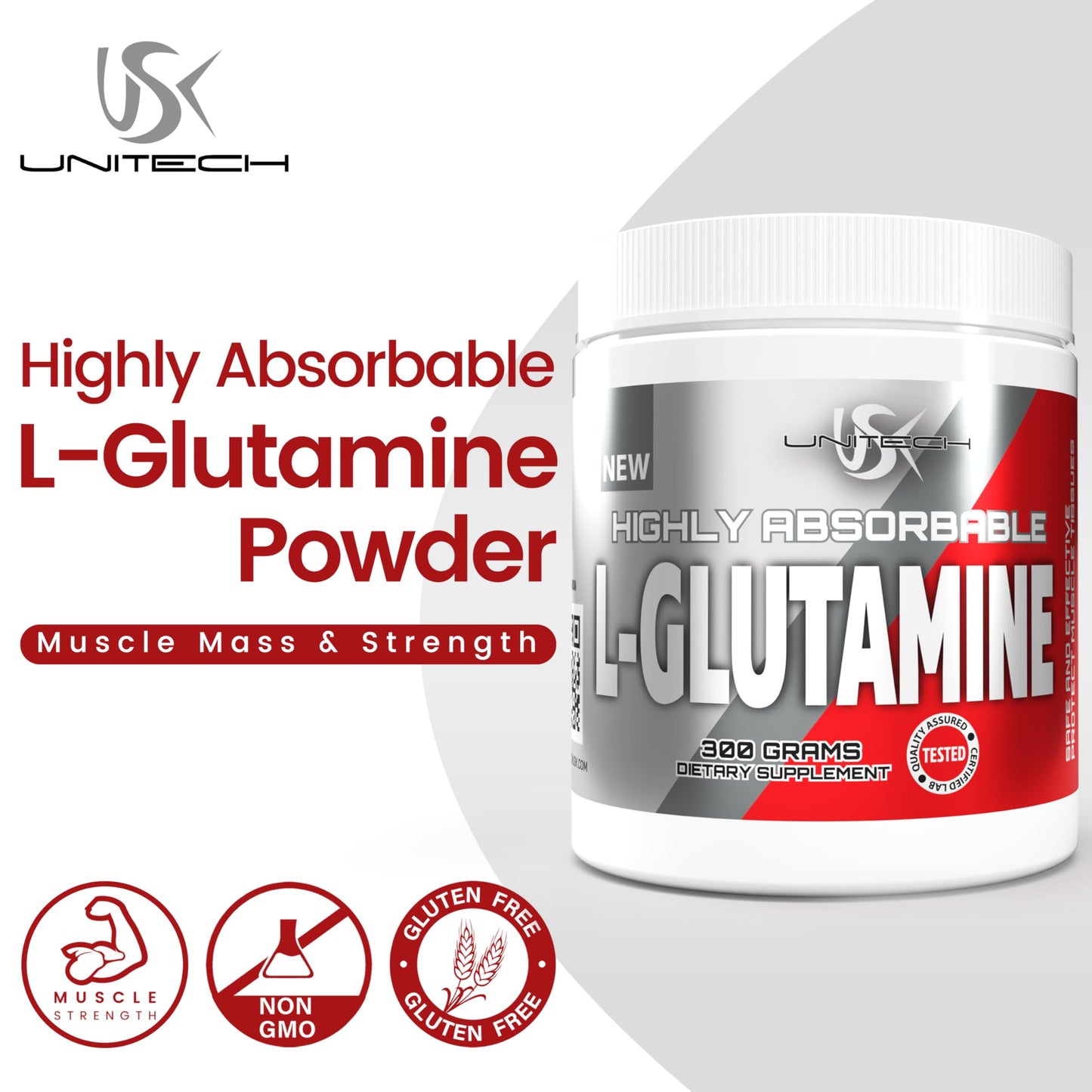 USK L-Glutamine Powder, 10.58 Ounce