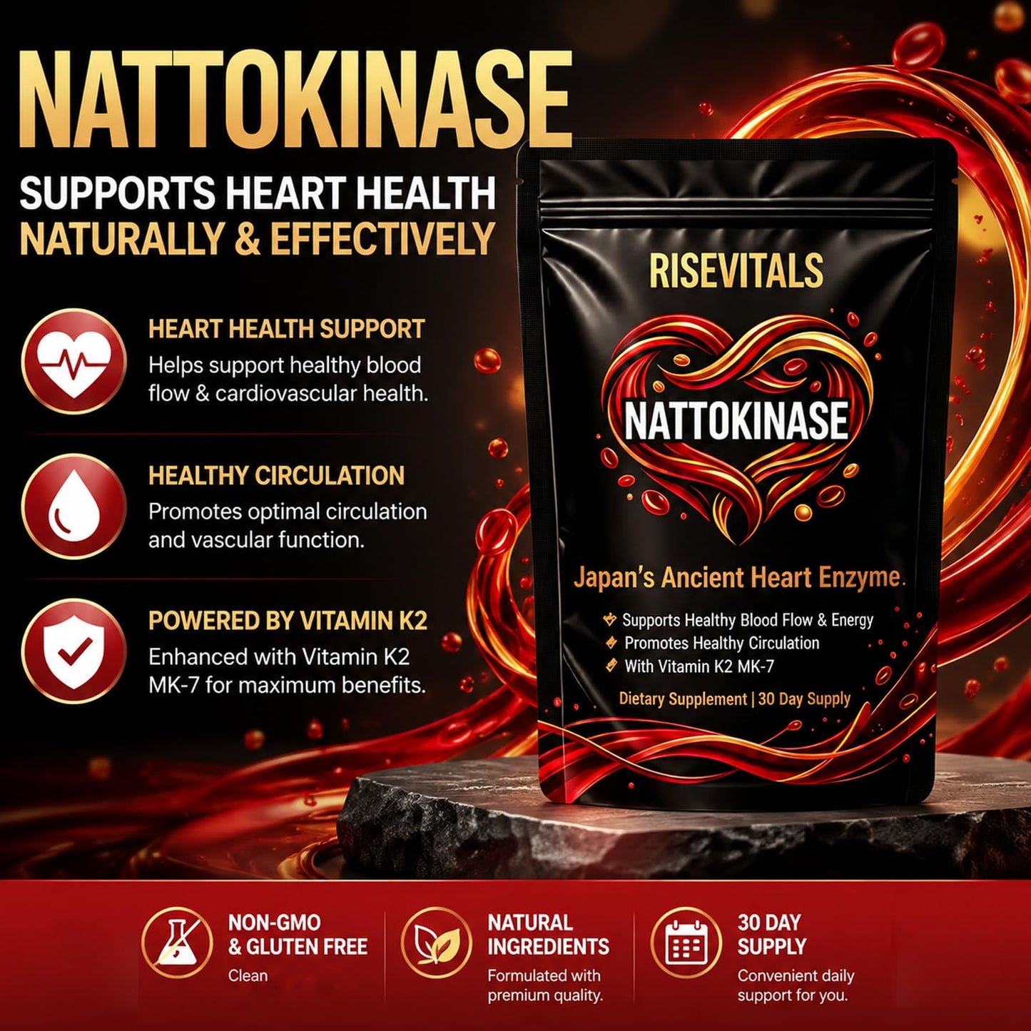 Rise Vitals Nattokinase 30 Capsules