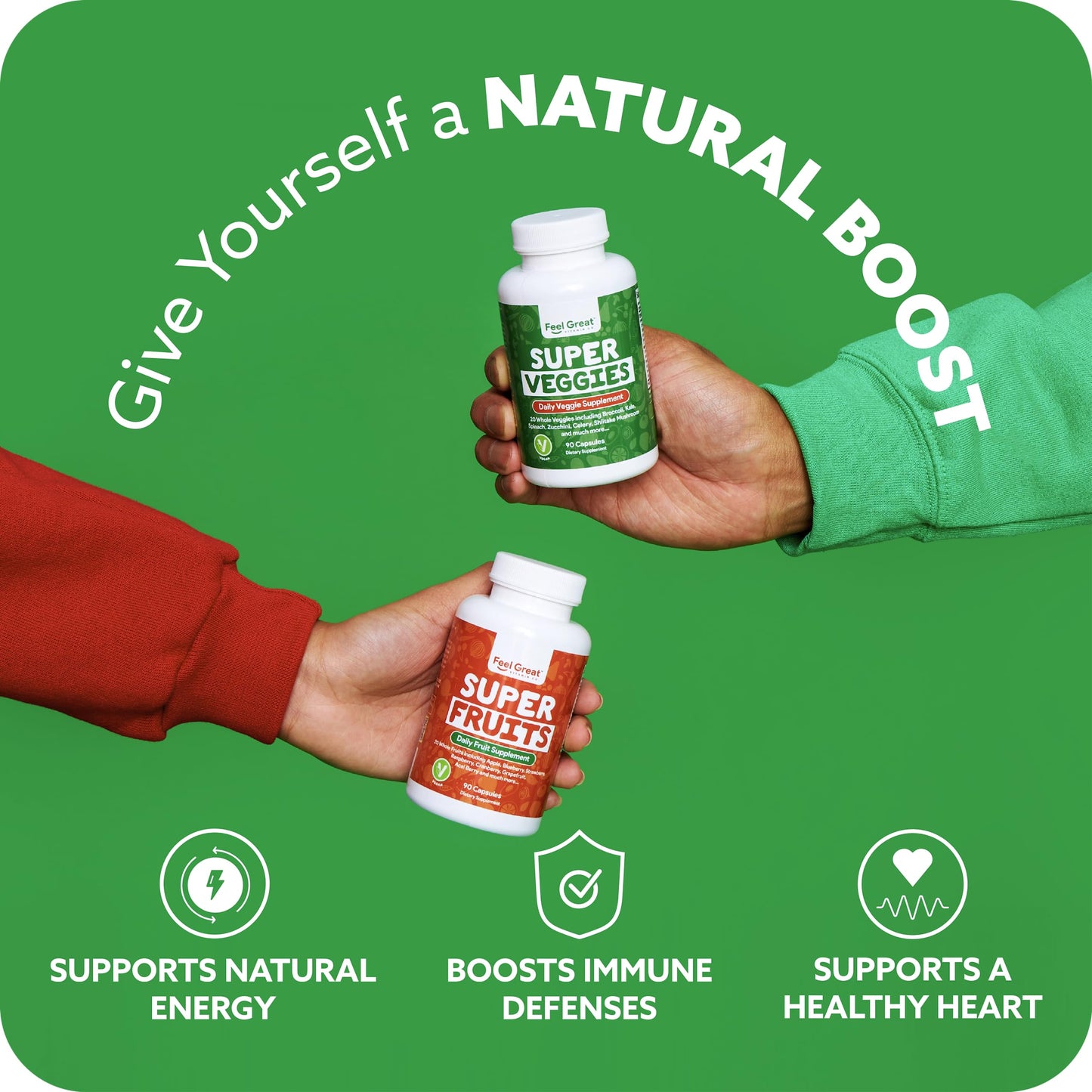 The Feel Great Vitamin Company Feel Great Fruit and Vegetable Supplements Capsules 90 Count