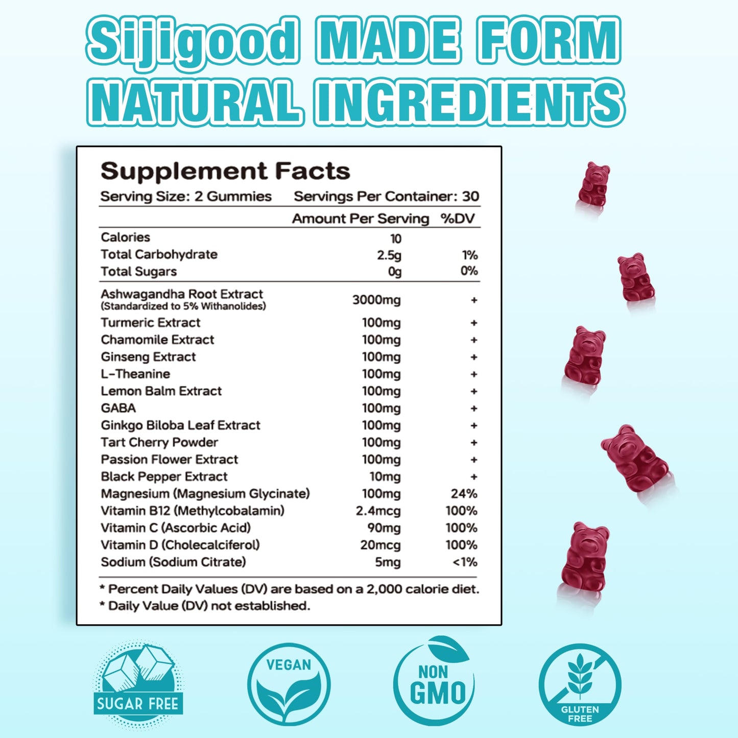 Sijigood Ashwagandha Gummies Gummy, 60 Count