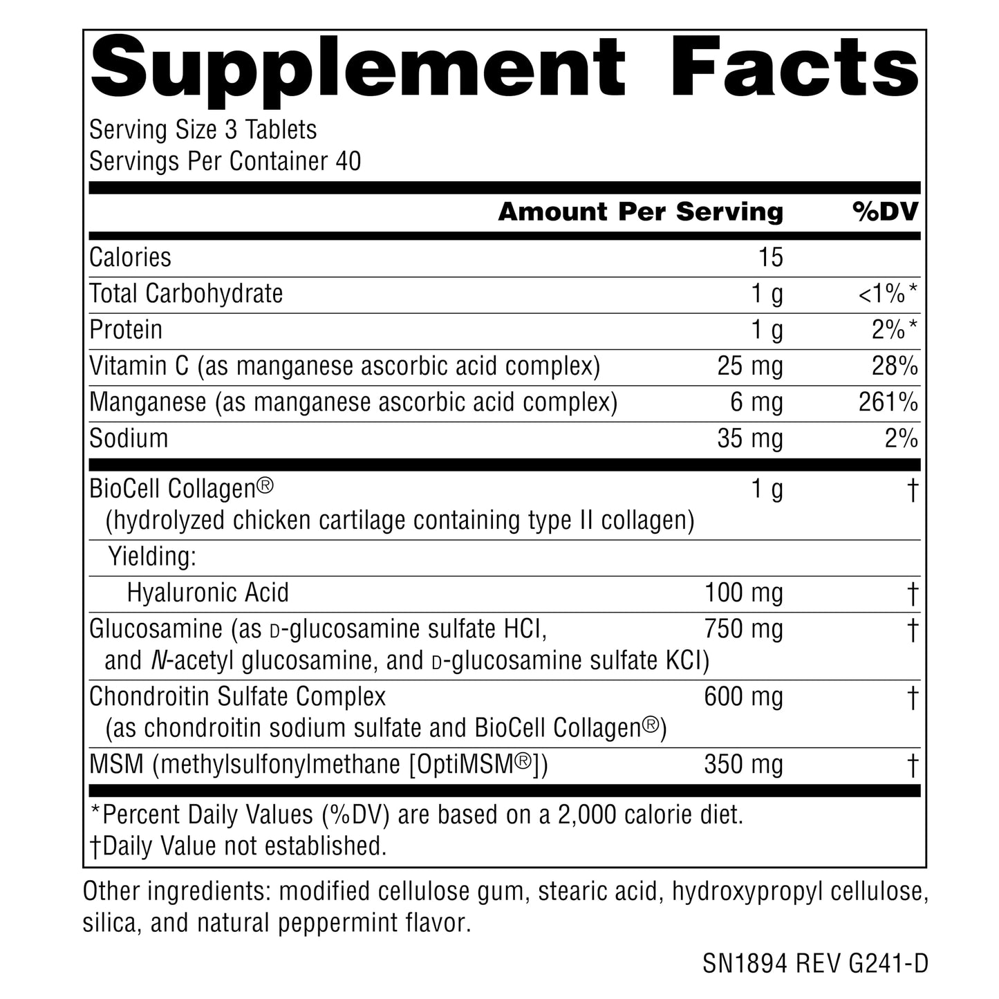 Source Naturals Hyaluronic Joint Complex with Glucosamine, Chondroitin & MSM Extra Strength Tablets, 120 Count