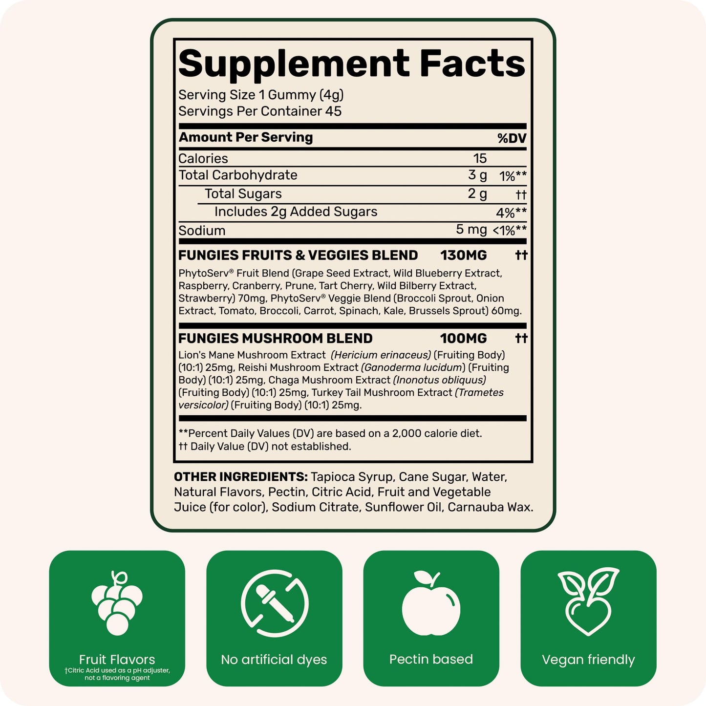 Fungies Lion's Mane Mushroom Gummies 45 Count