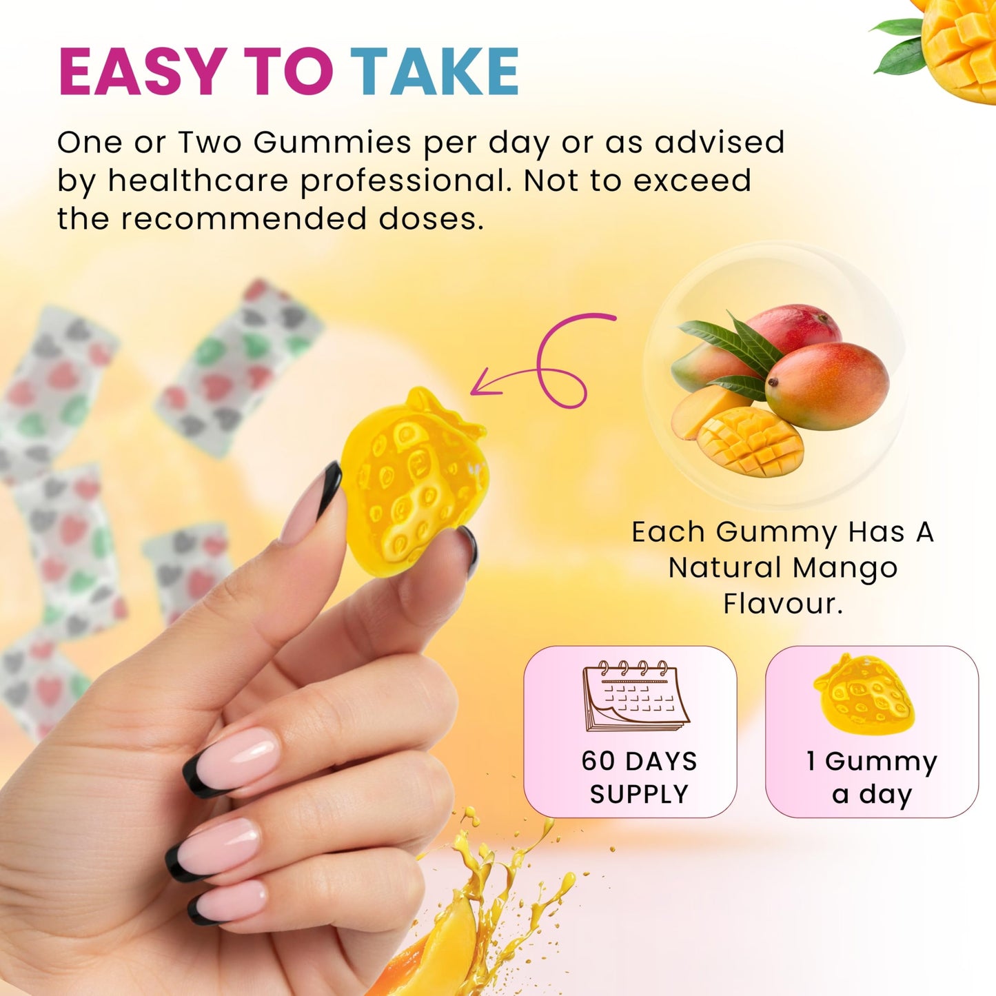 nETiXER Probiotic Gummies with Vitamin C, Vitamin B12, Folic Acid, Zinc, Niacinamide, Riboflavin & Probiotics (40 Million CFU) 60 Gummies