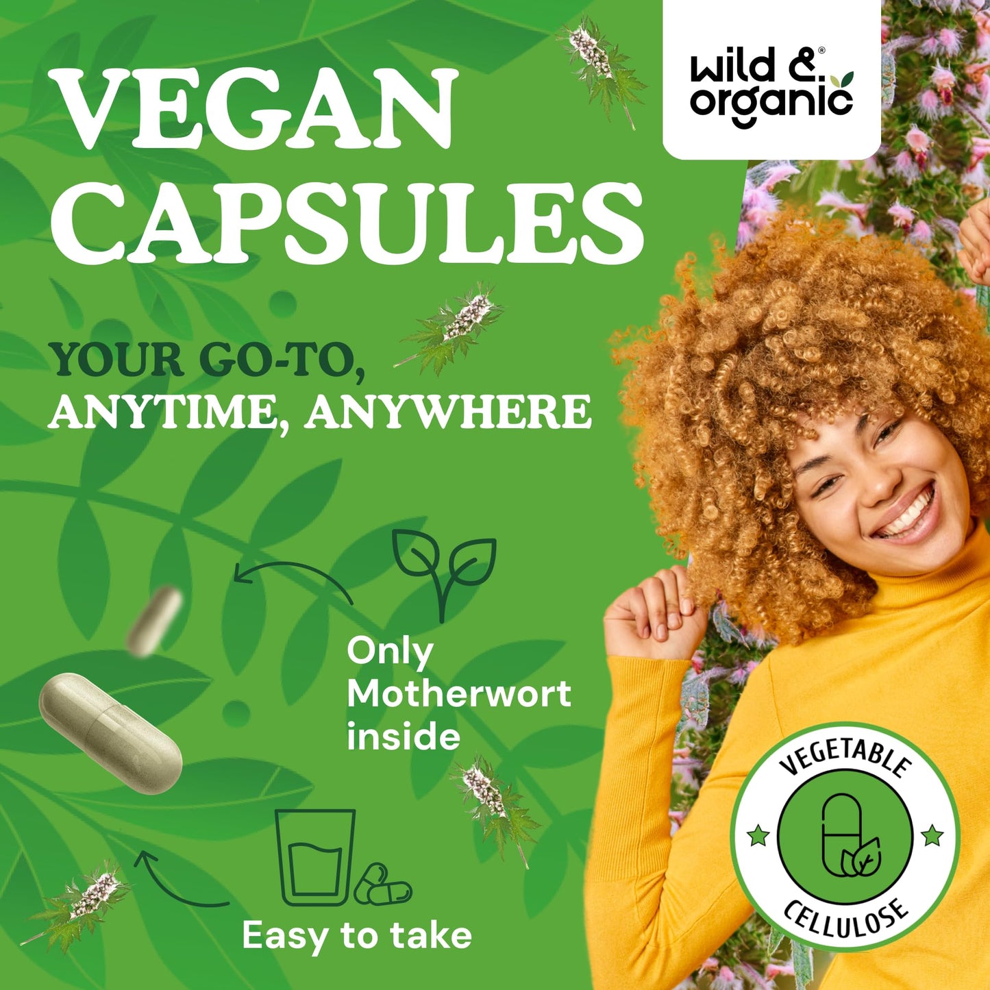 Wild & Organic Motherwort Capsules 90 Capsules