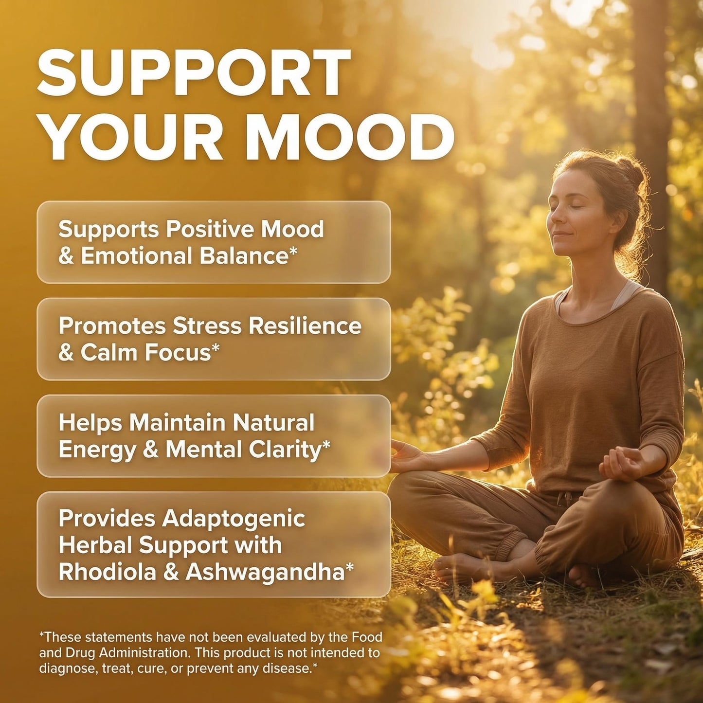 Clean Nutraceuticals RhodiGlow Rhodiola Rosea Mood Support Capsules 90 Count