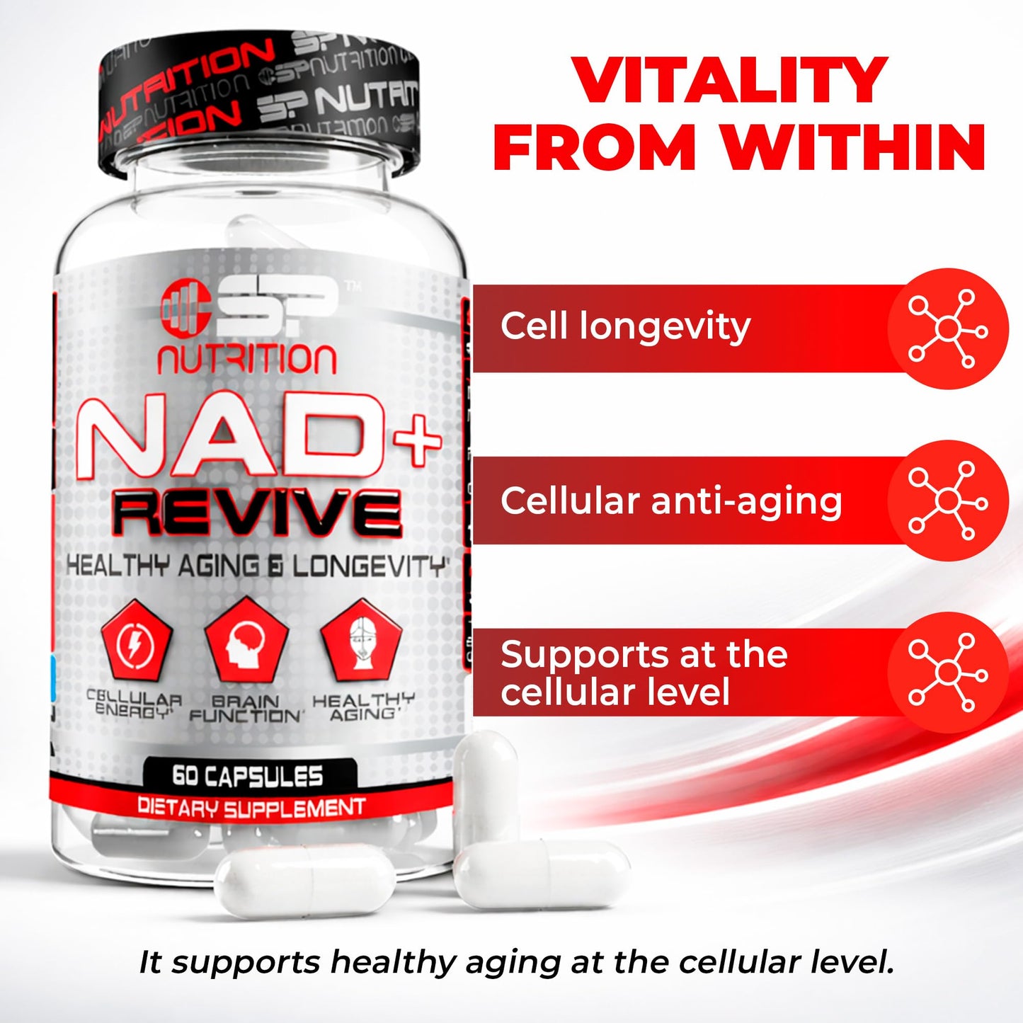 S Nutrition NAD+ Revive Nicotinamide Adenine Dinucleotide Supplement Capsule 90