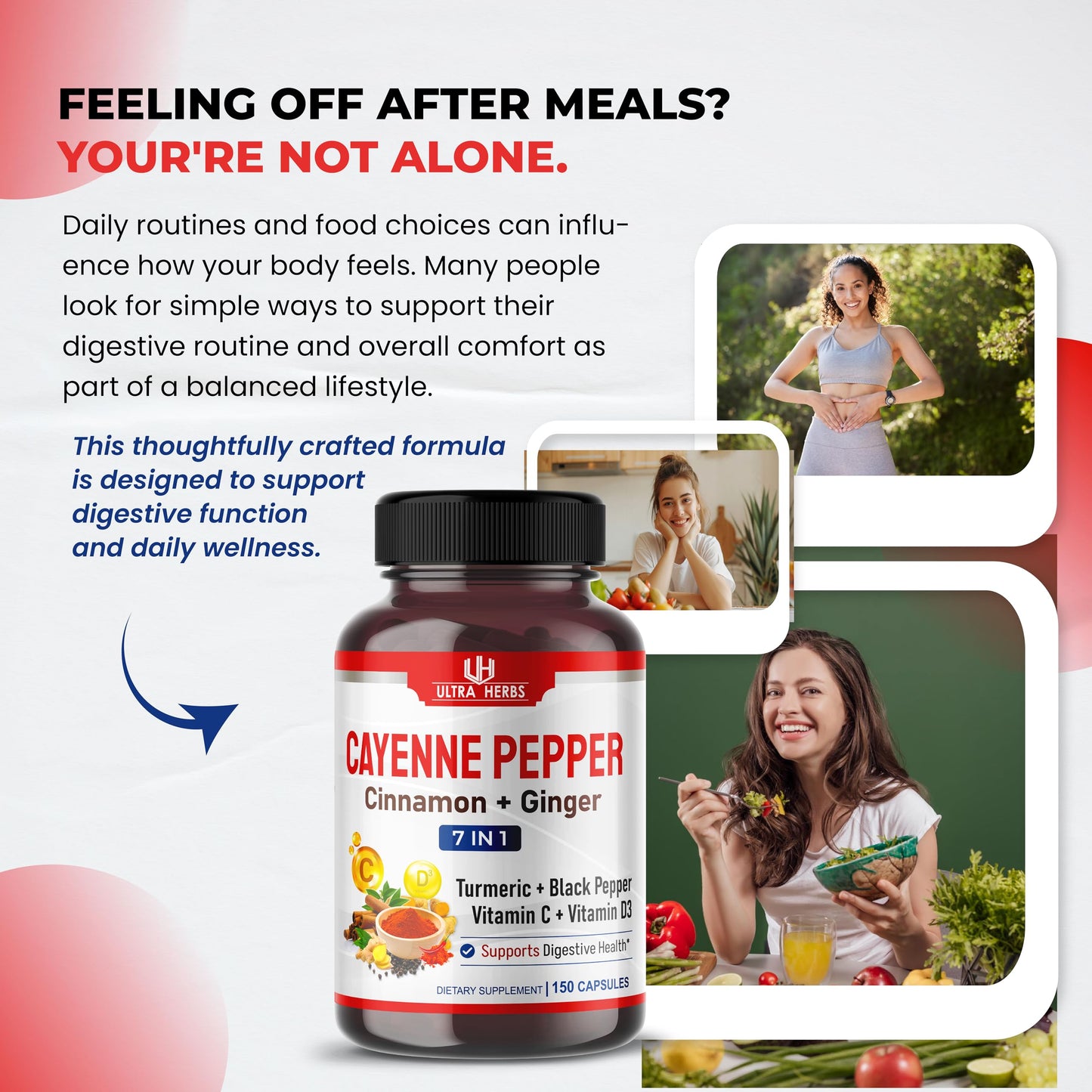 ULTRA HERBS Cayenne Pepper 7 in 1 Capsule 150 Count