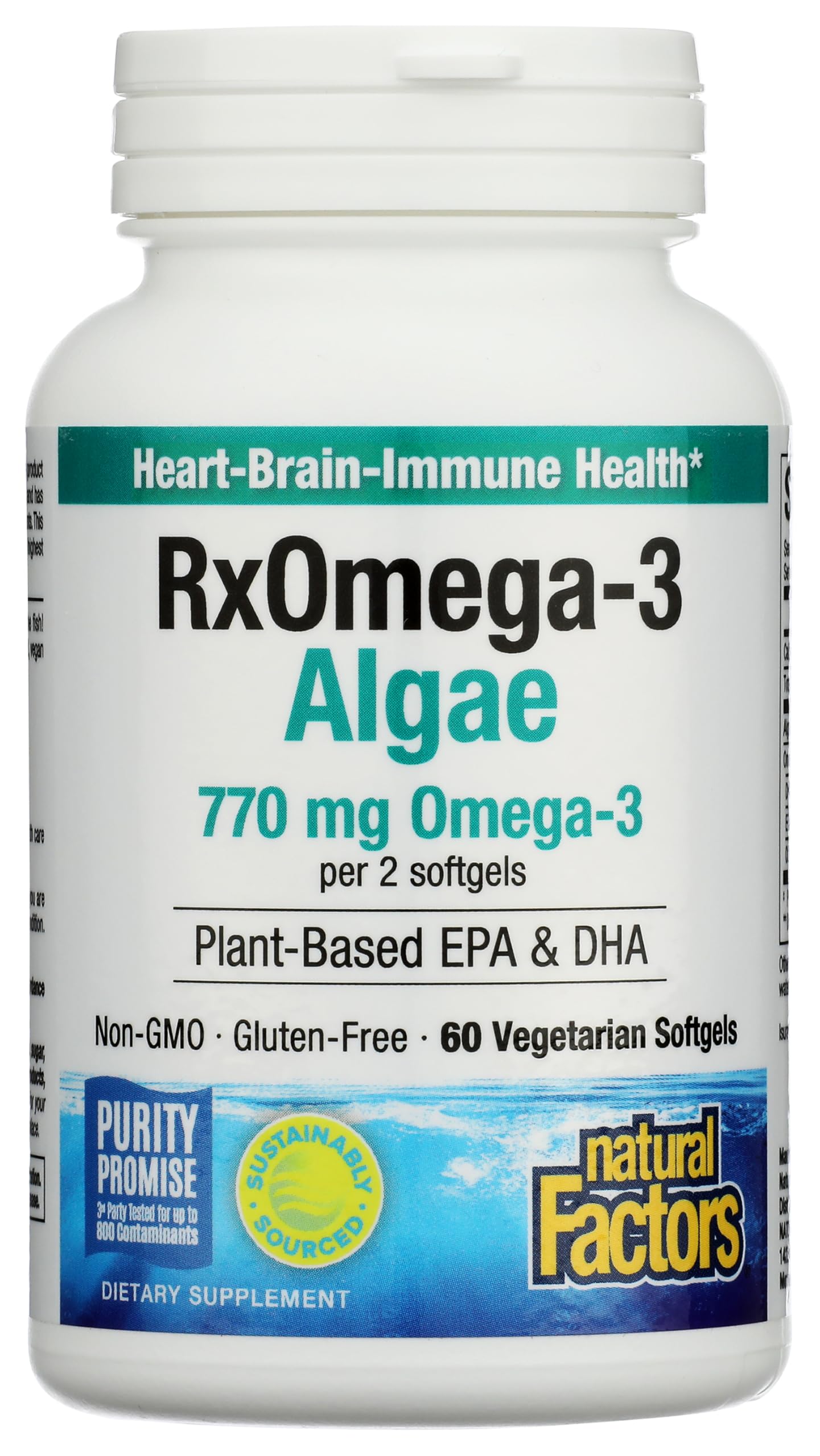 Natural Factors RxOmega-3 Algae 770 mg Softgels 60 Count