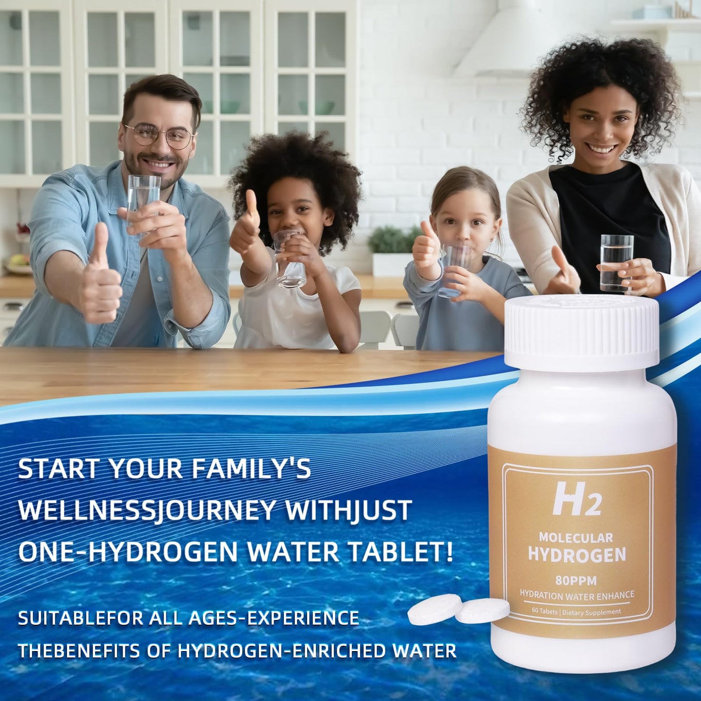 Qanbokey Hydrogen Water Tablets, 30 Tablets