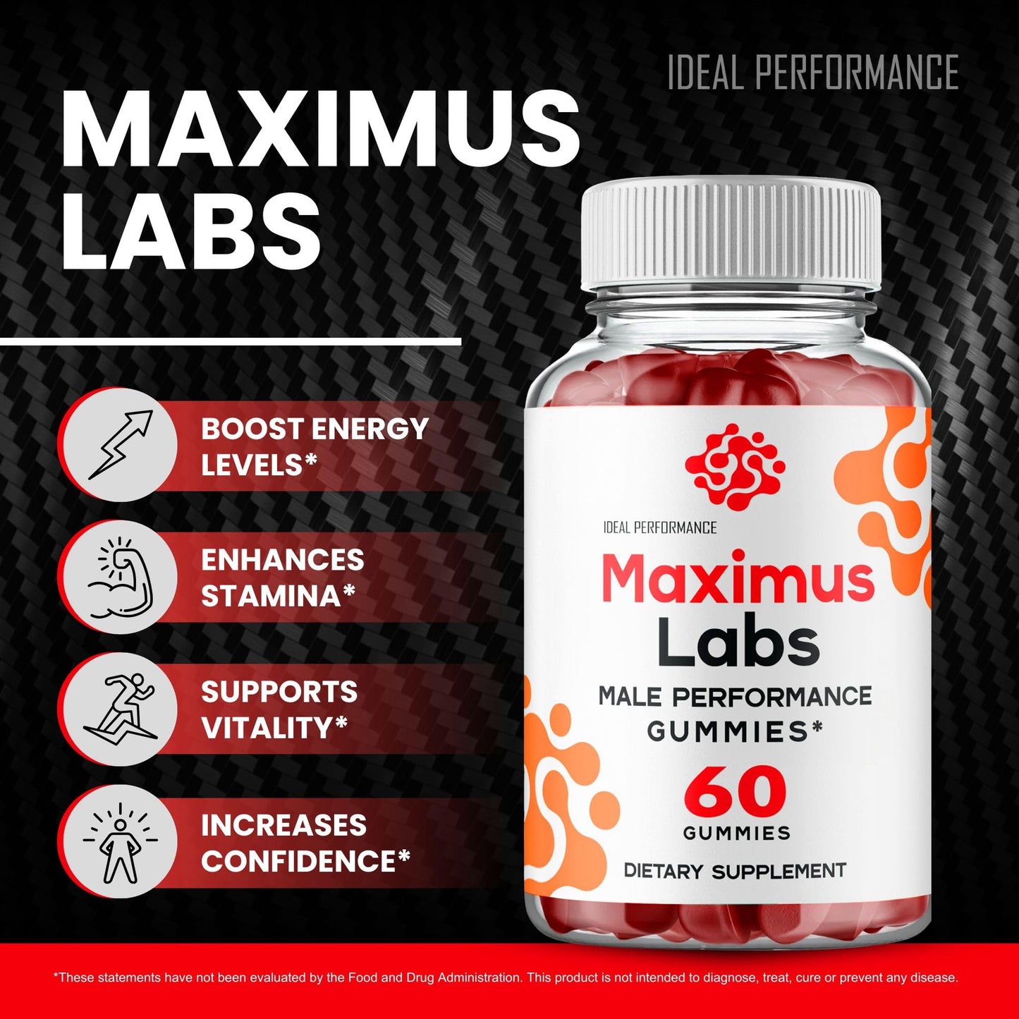 IDEAL PERFORMANCE Maximus Labs Gummies Gummy 60 Count