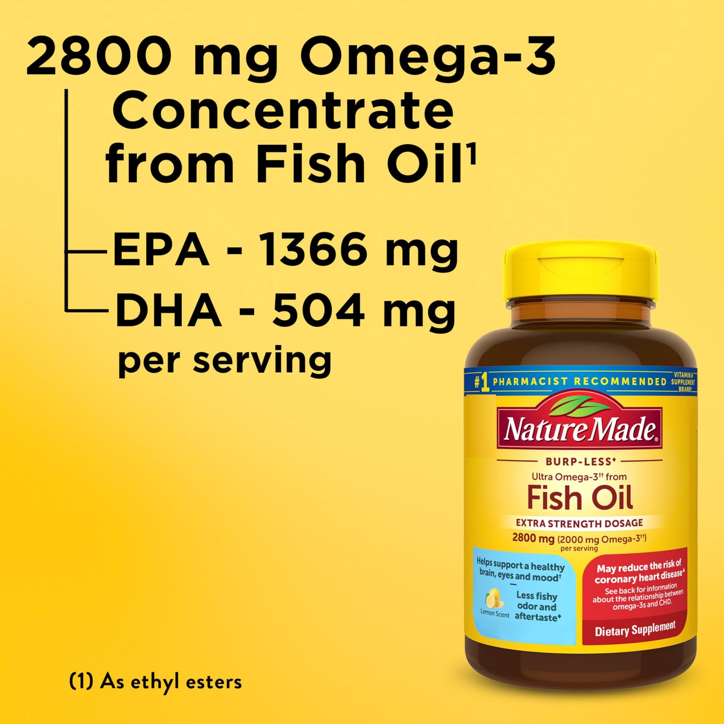 Nature Made Omega-3 Fish Oil Supplement Softgels, 60 Count