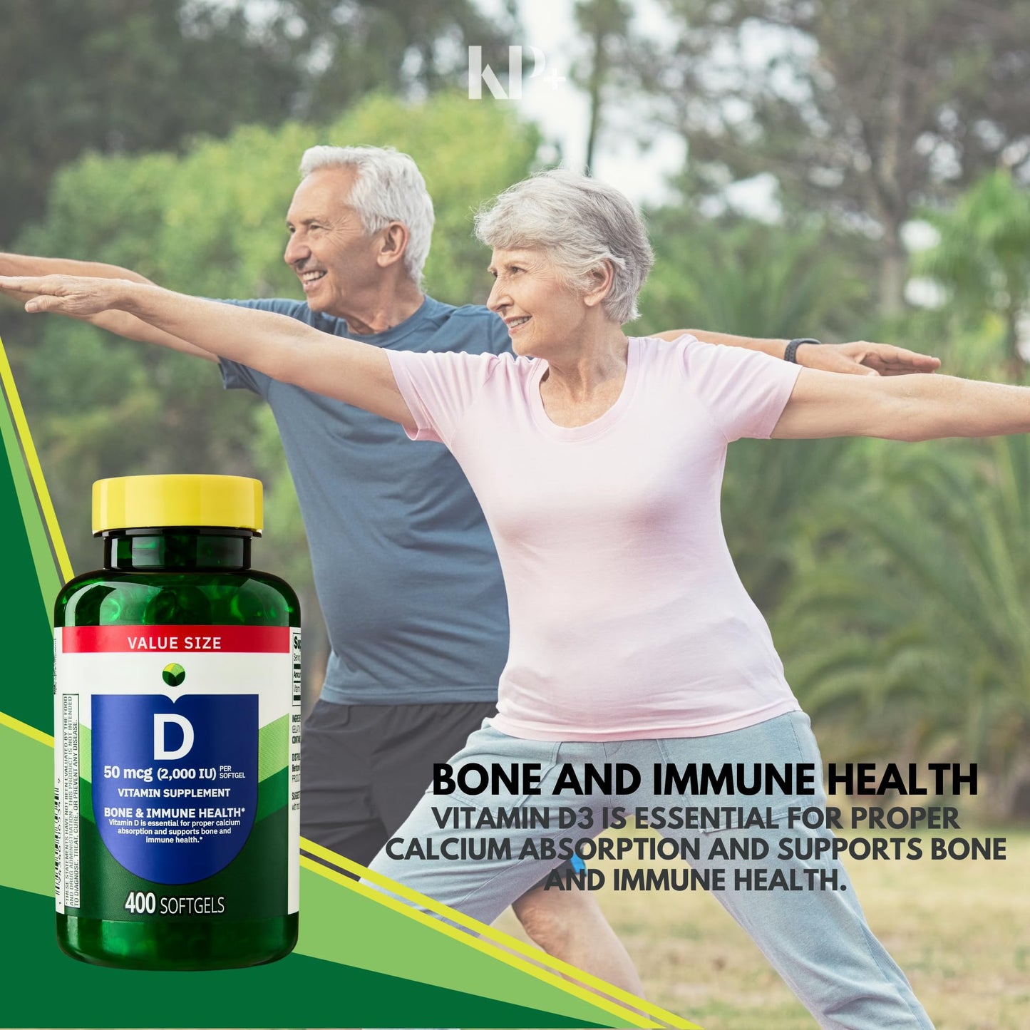 KP+ Vitamin D 50 mcg (2000 IU) Bone & Immune Health 800 Tablets