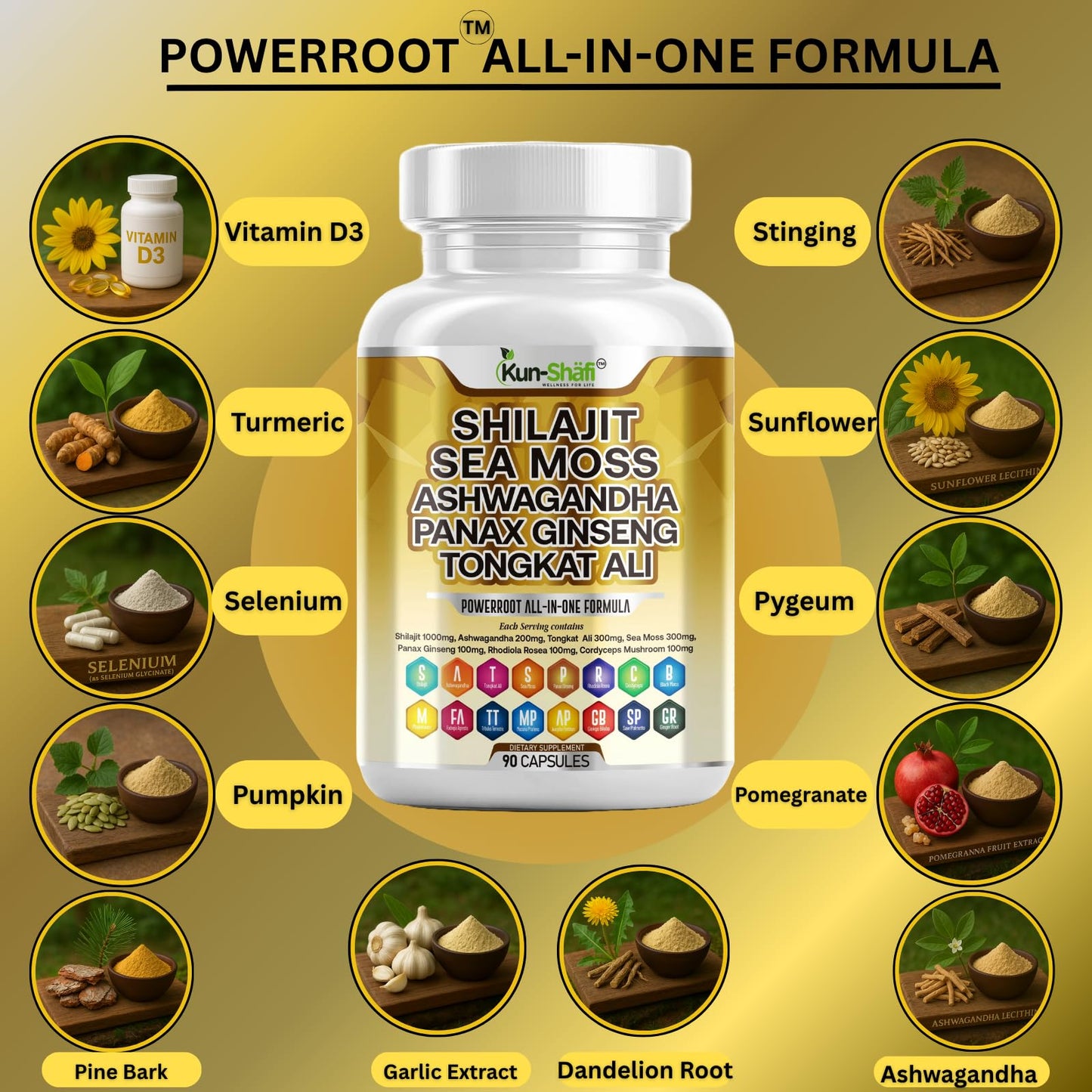 Kun Shafi Shilajit Complex Capsules, 90 Capsules