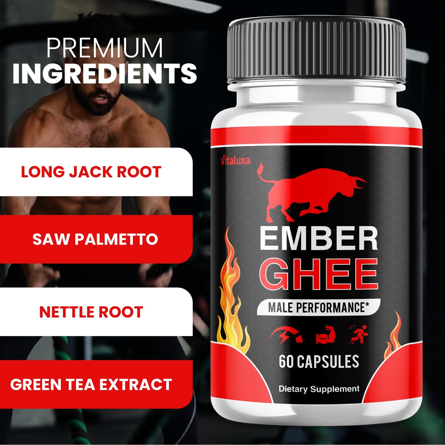 Vitaluxa Ember Ghee Capsules, 60 Count