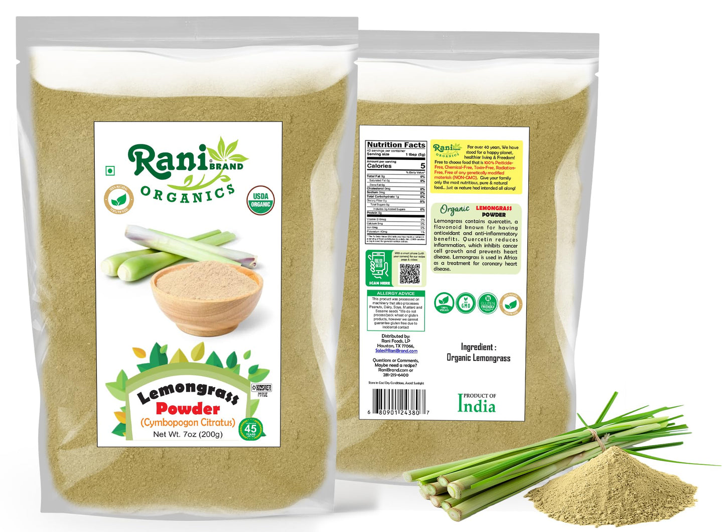 Rani Brand Authentic Indian Products Lemongrass Powder 7 oz
