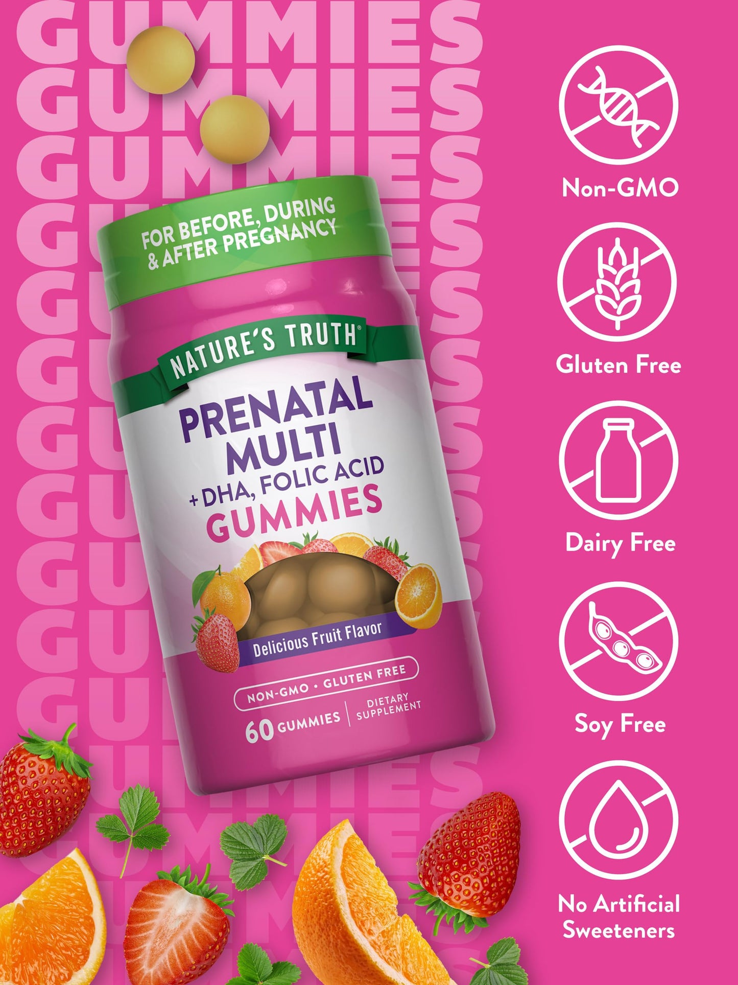 Nature's Truth Prenatal Multivitamin Gummies 60 Count