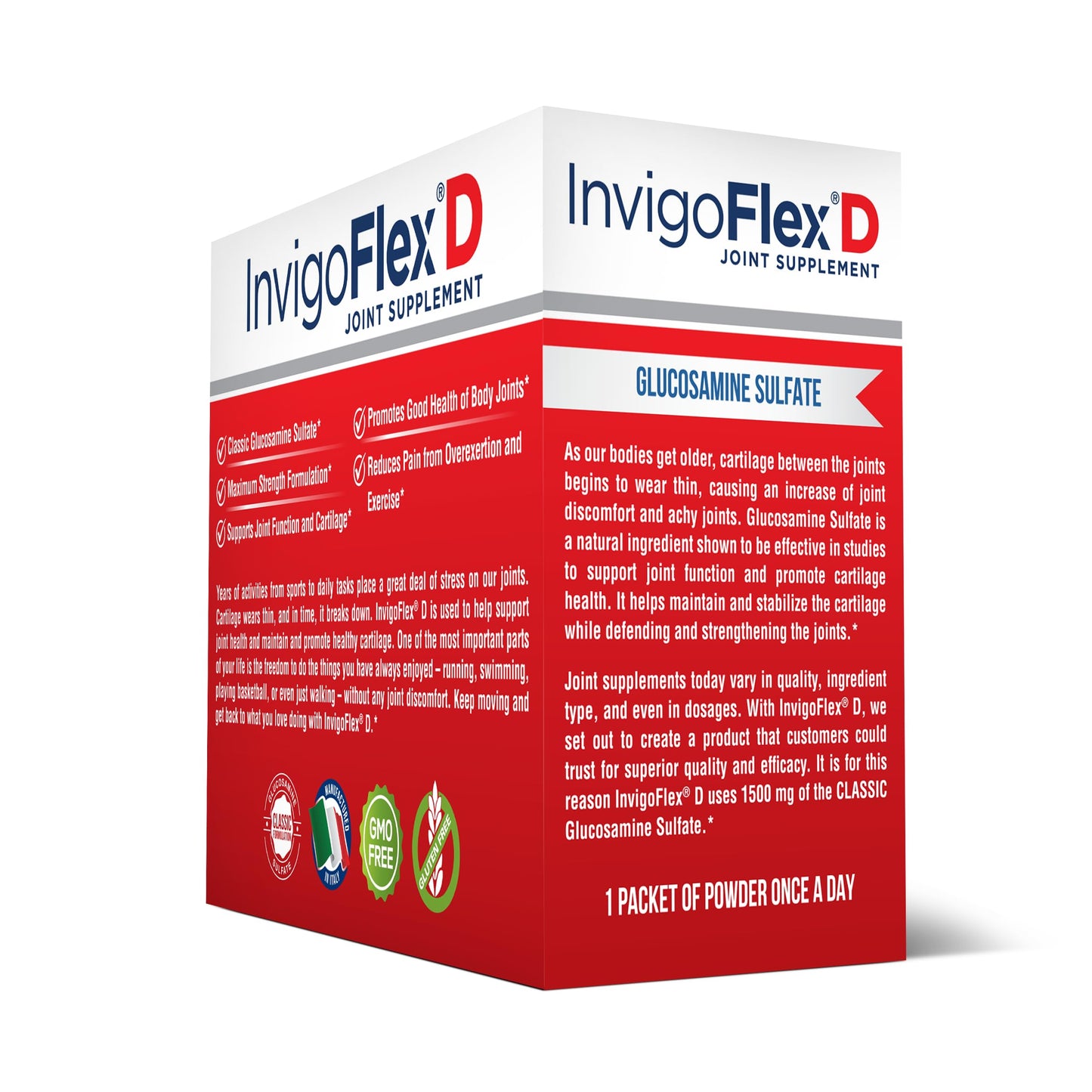 INVIGOFLEX Glucosamine Sulfate Powder, 1500mg, 90 Packets