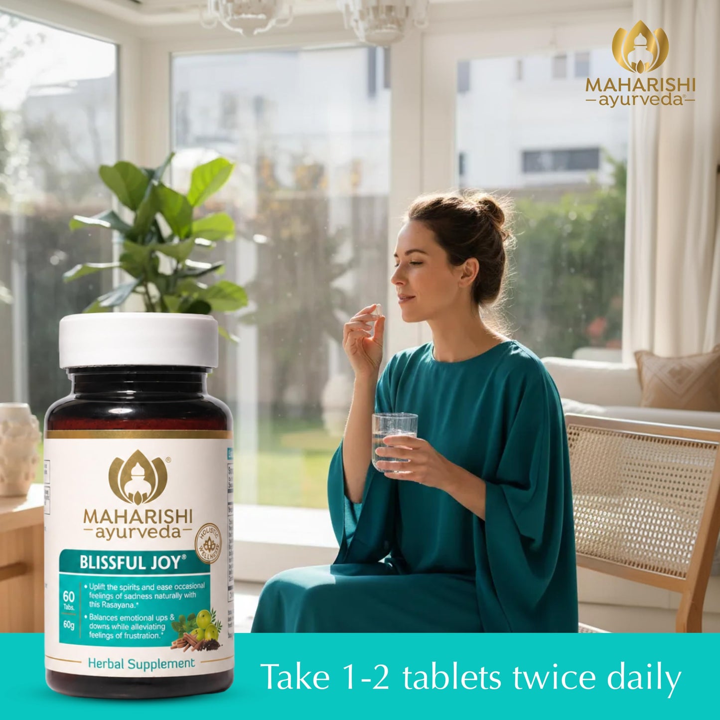 Maharishi Ayurveda Blissful Joy 1000 mg Tablet, 60 Tablets